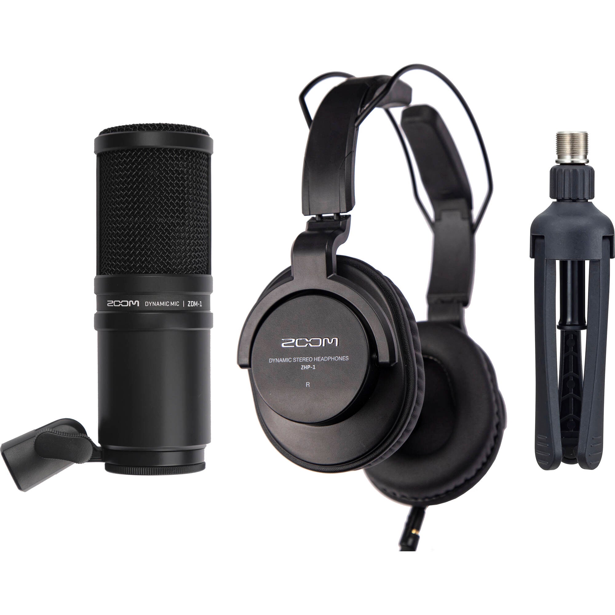 Zoom ZDM-1 Podcast Mic Pack with Headphones, Windscreen, Cables, and Tabletop Stand