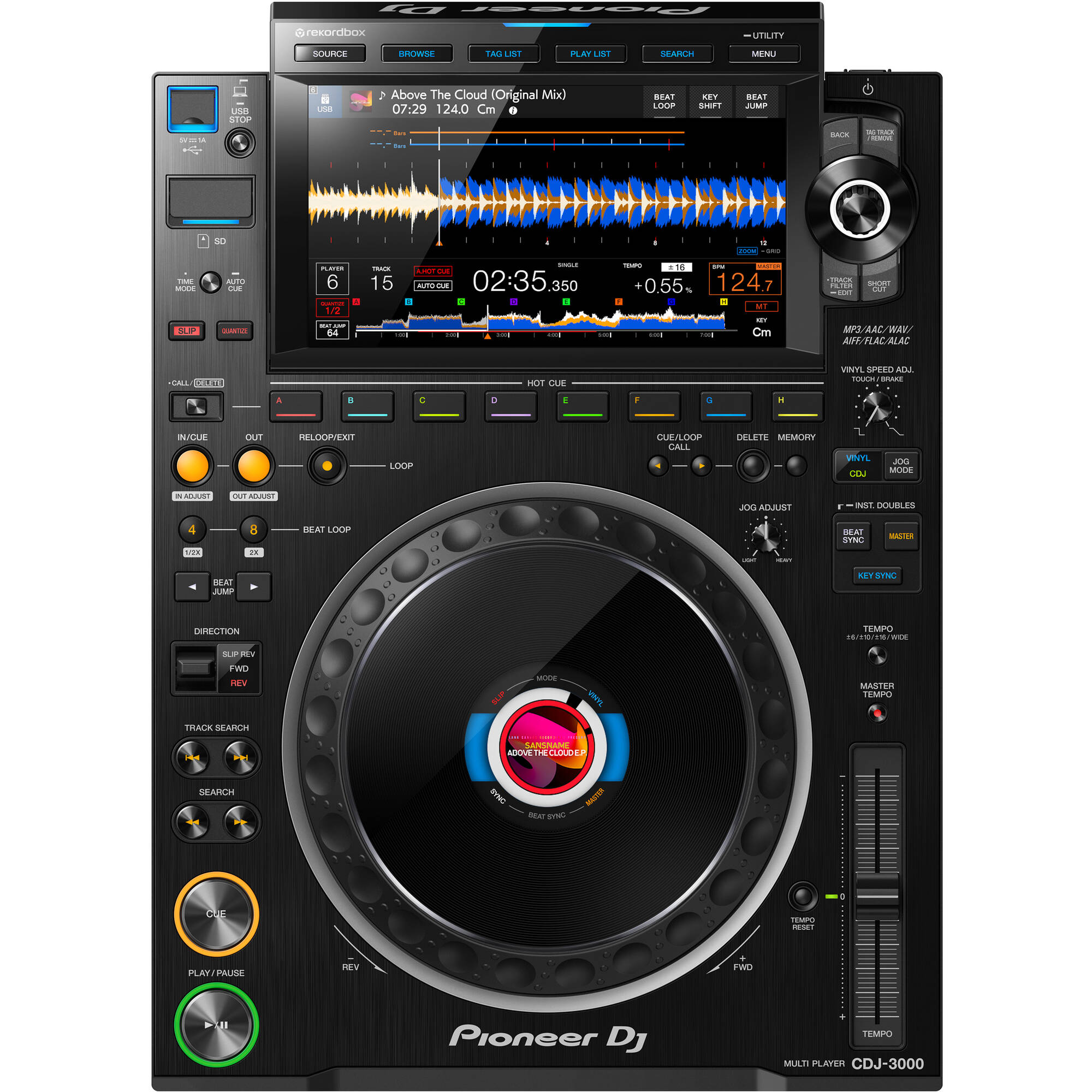 Pioneer DJ CDJ-3000 High-Resolution Pro-DJ Multiplayer (Black)