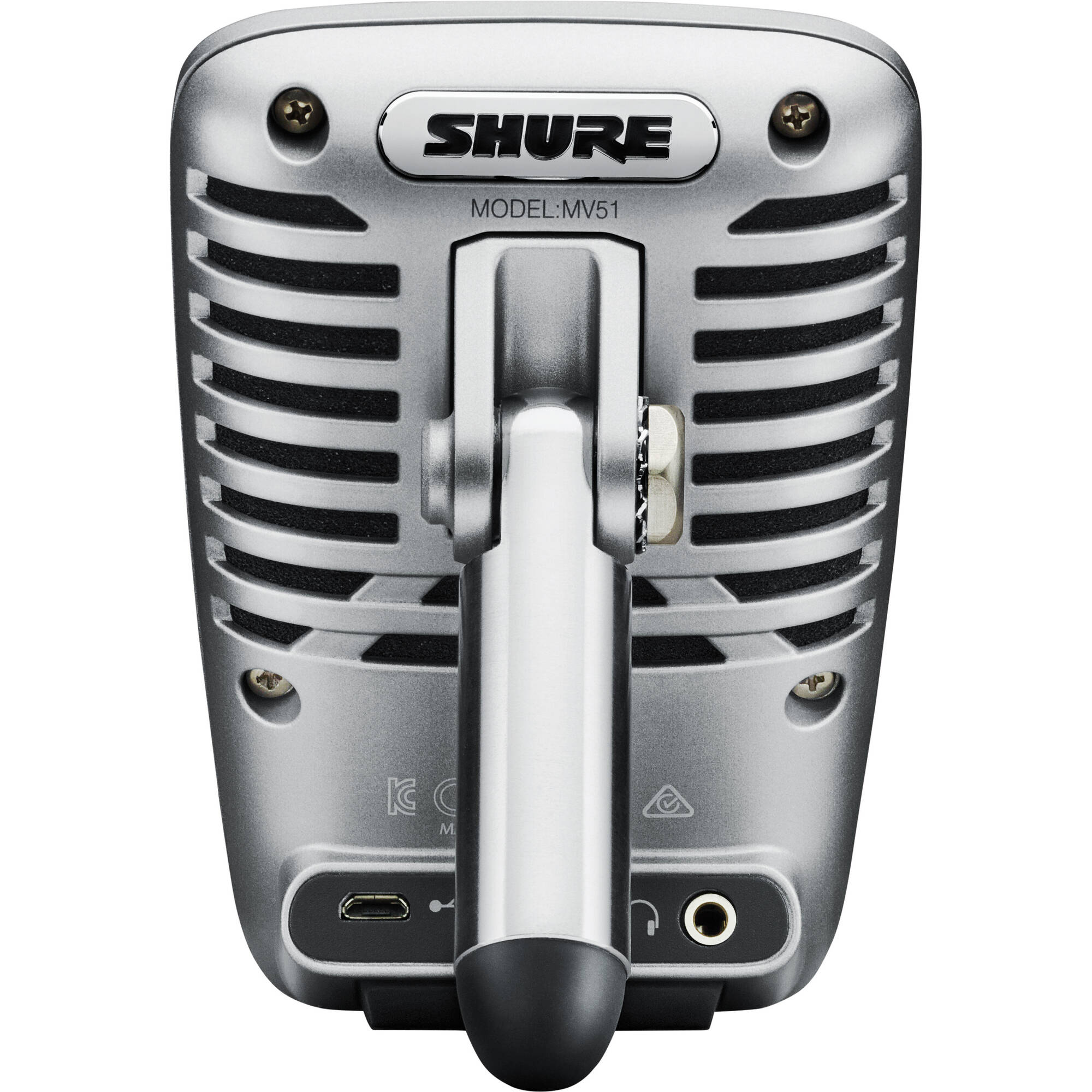 Shure MOTIV MV51-DIG Large-Diaphragm Cardioid USB Microphone for Computers and iOS Devices (Silver)