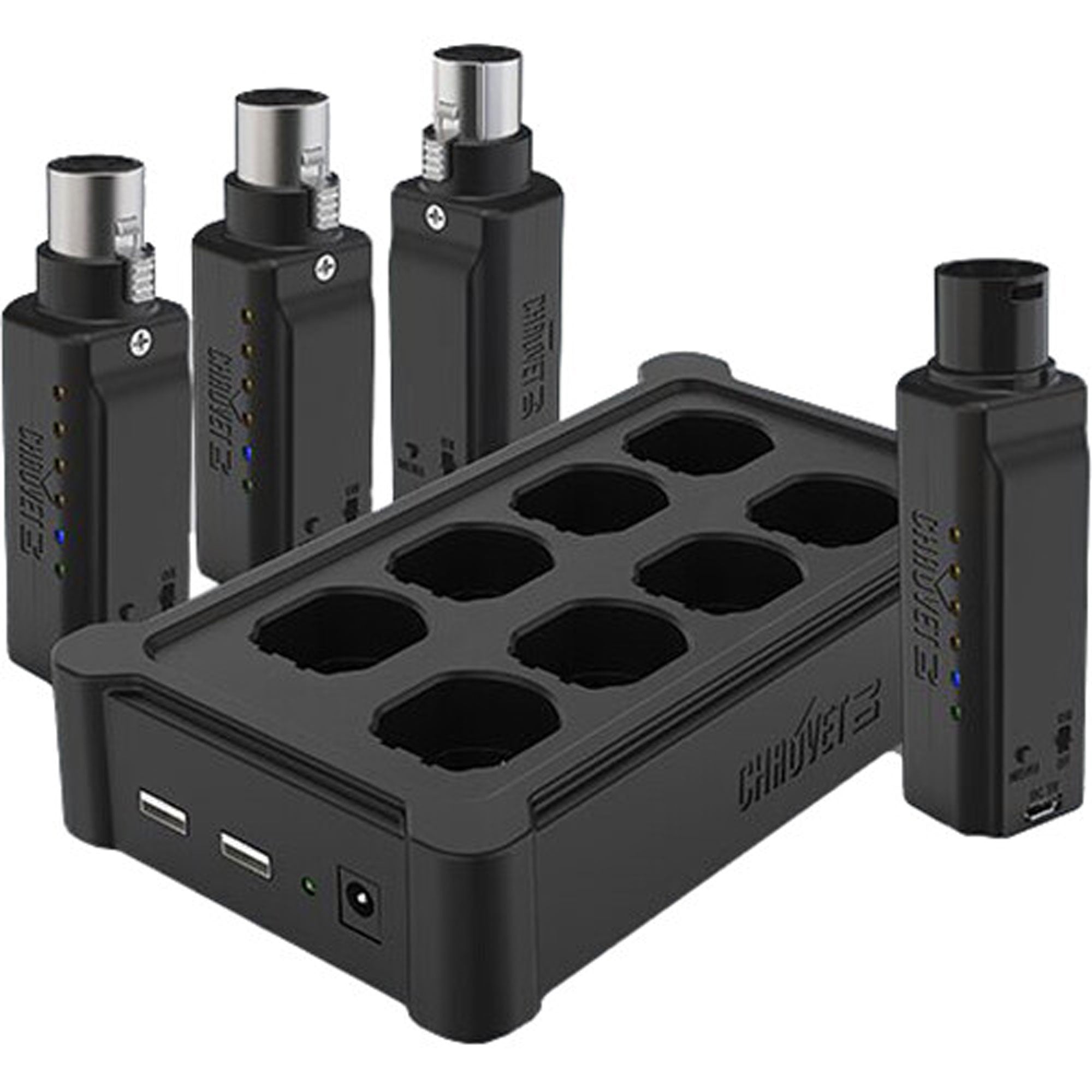 Chauvet DJ D-Fi XLR Pack Wireless DMX Kit with 1 Transmitter, 3 Receivers and 1 Multi-Charger