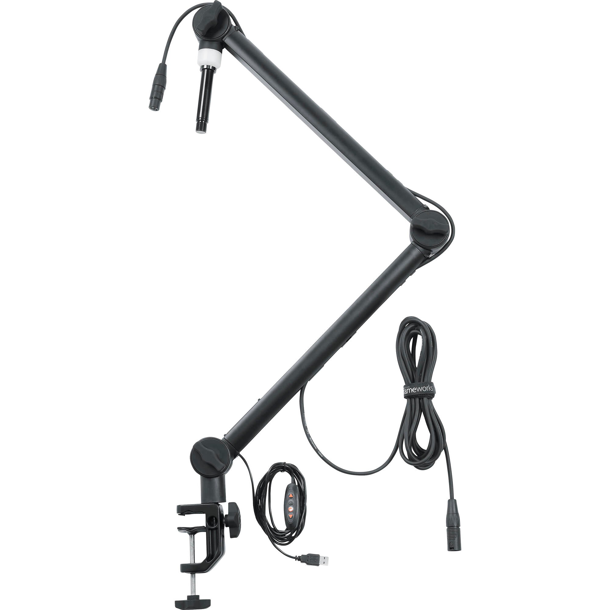 Gator Frameworks GFWMICBCBM4000 Professional Broadcast/Podcast Boom Mic Stand with LED Light