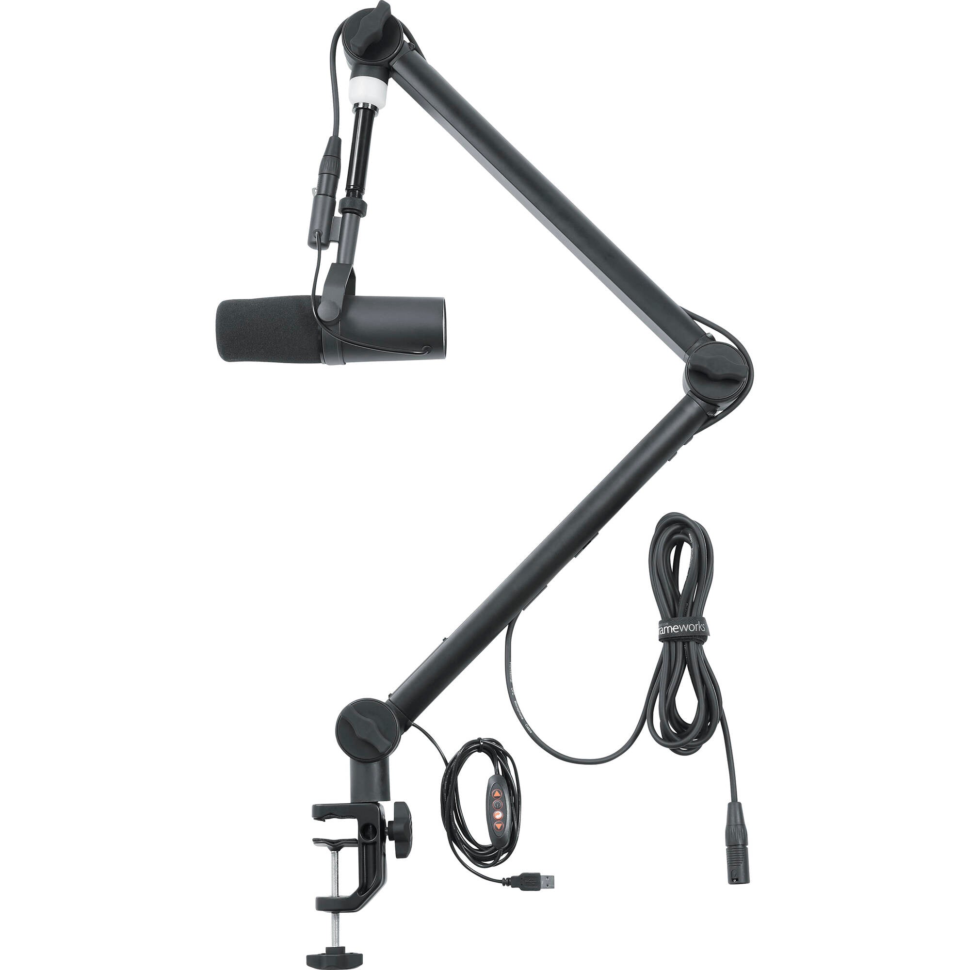 Gator Frameworks GFWMICBCBM4000 Professional Broadcast/Podcast Boom Mic Stand with LED Light