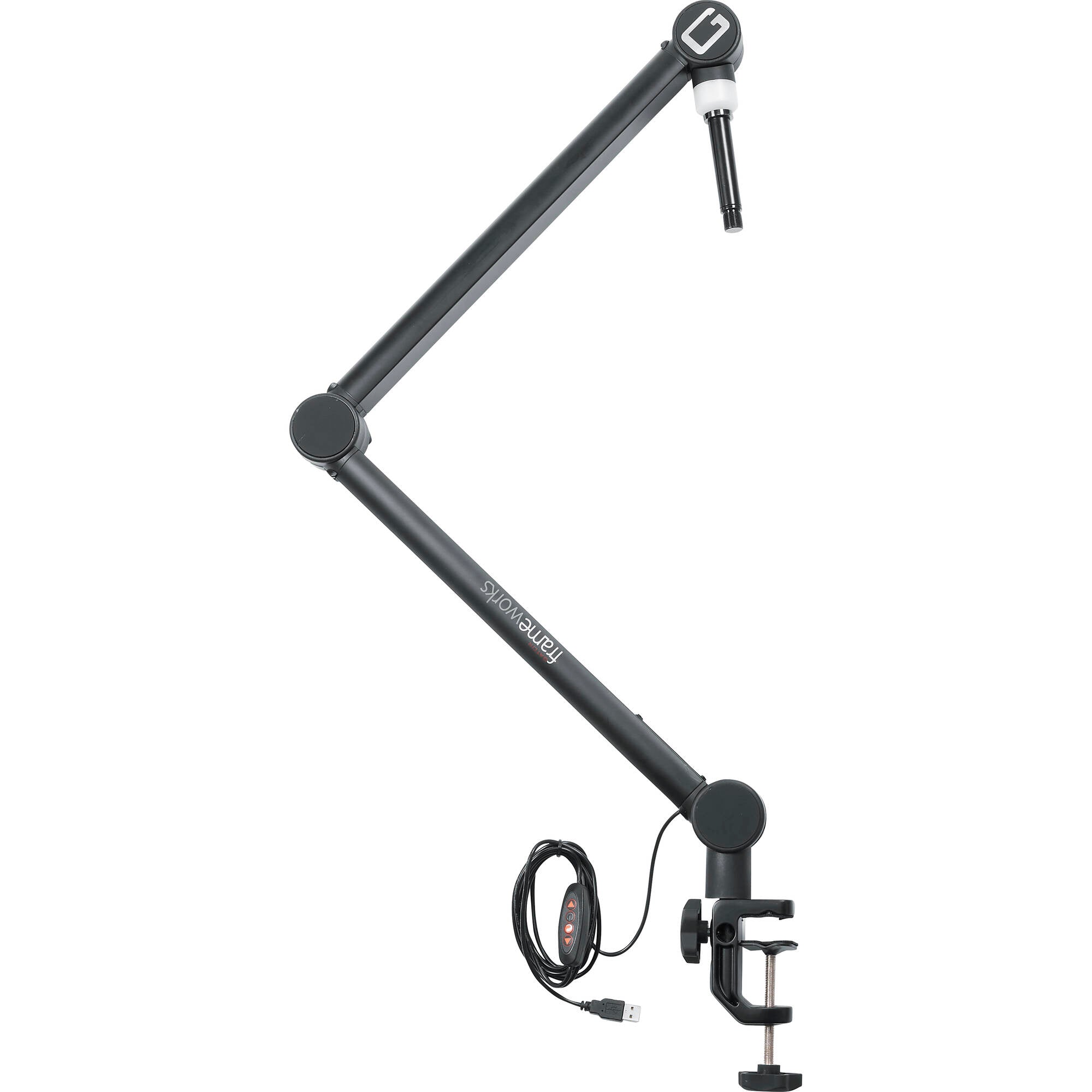 Gator Frameworks GFWMICBCBM4000 Professional Broadcast/Podcast Boom Mic Stand with LED Light