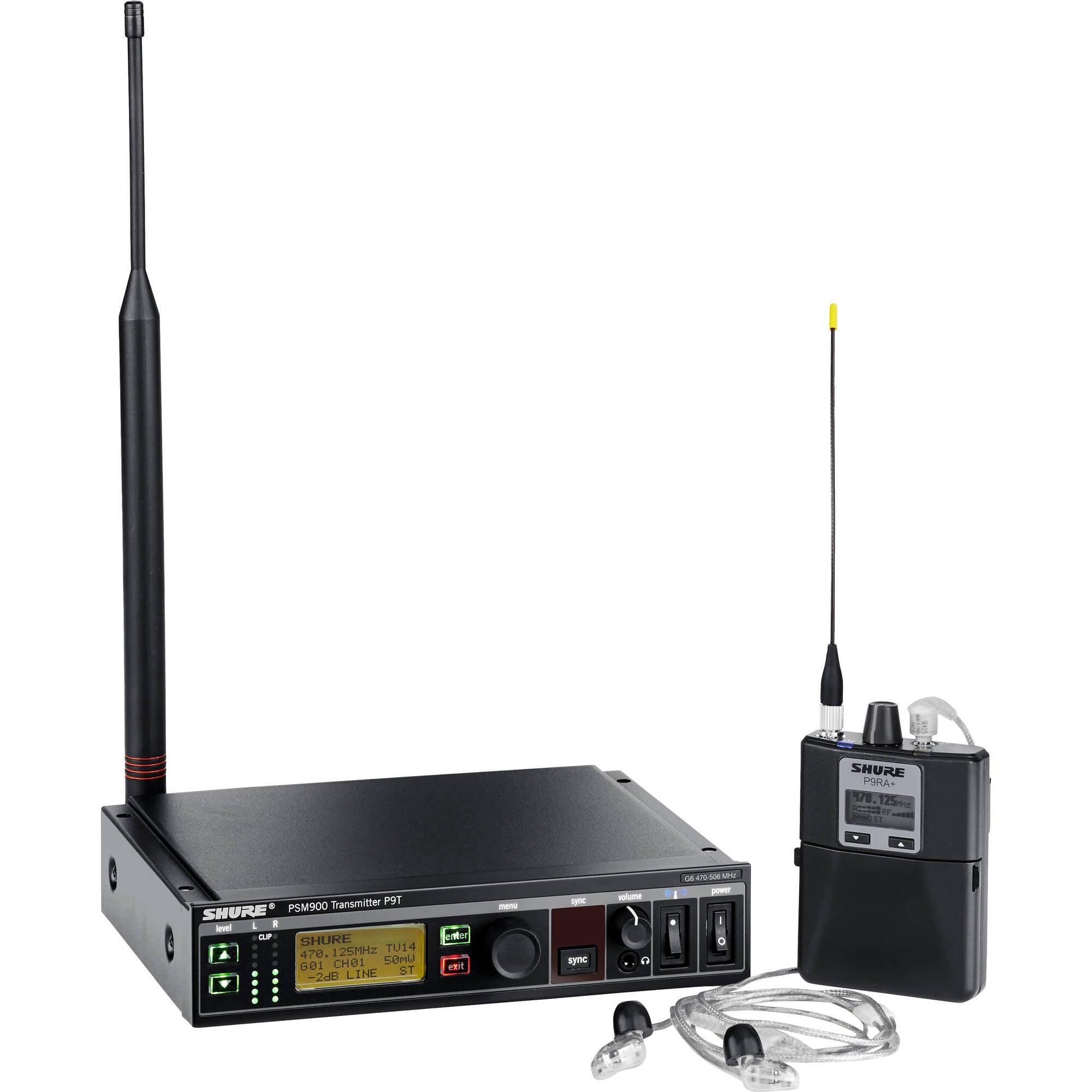 Shure P9TRA+425CL PSM900 Wireless In-Ear Personal Monitor System (G7: 506-542 MHz)