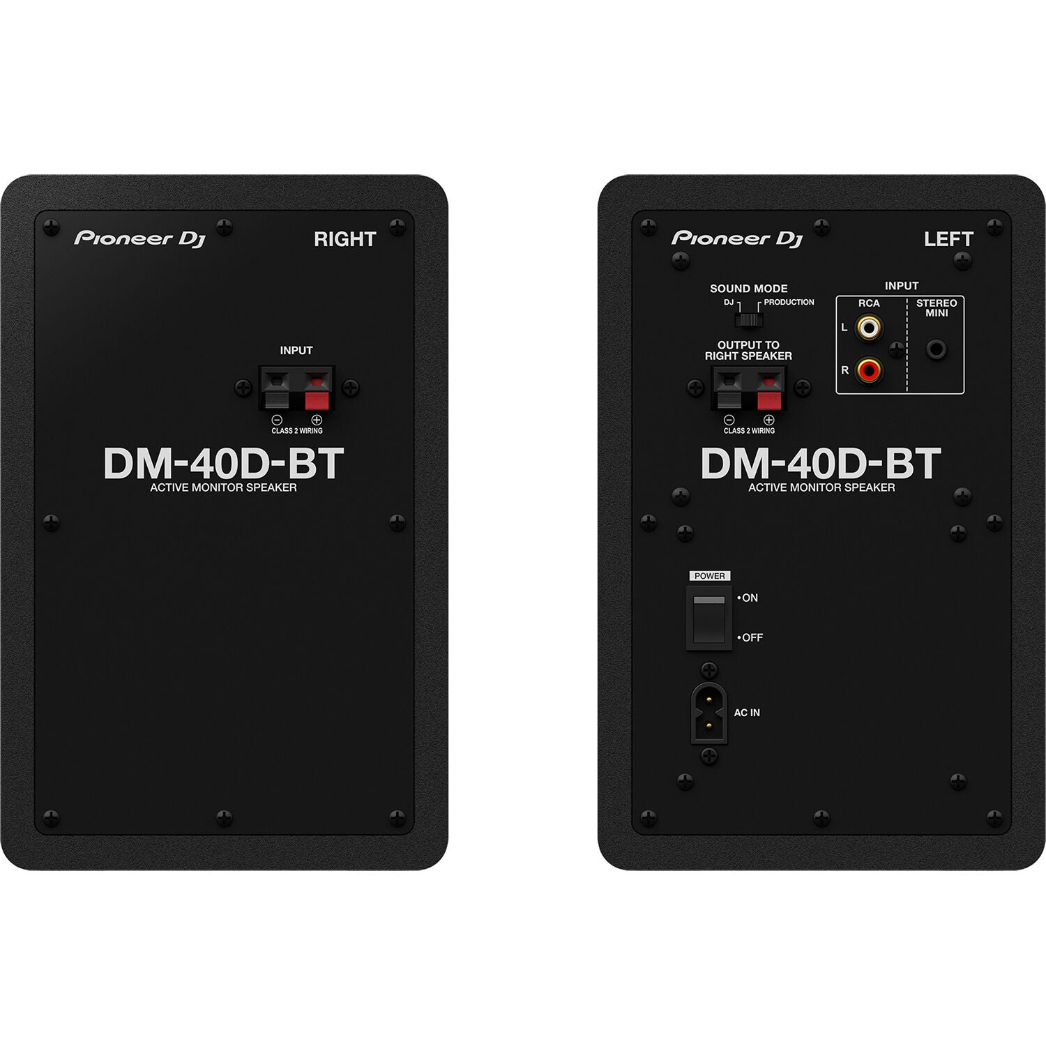 Pioneer DJ DM-40D-BT Active 4" Two-Way Desktop Monitor Speakers with Bluetooth (Pair, Black)