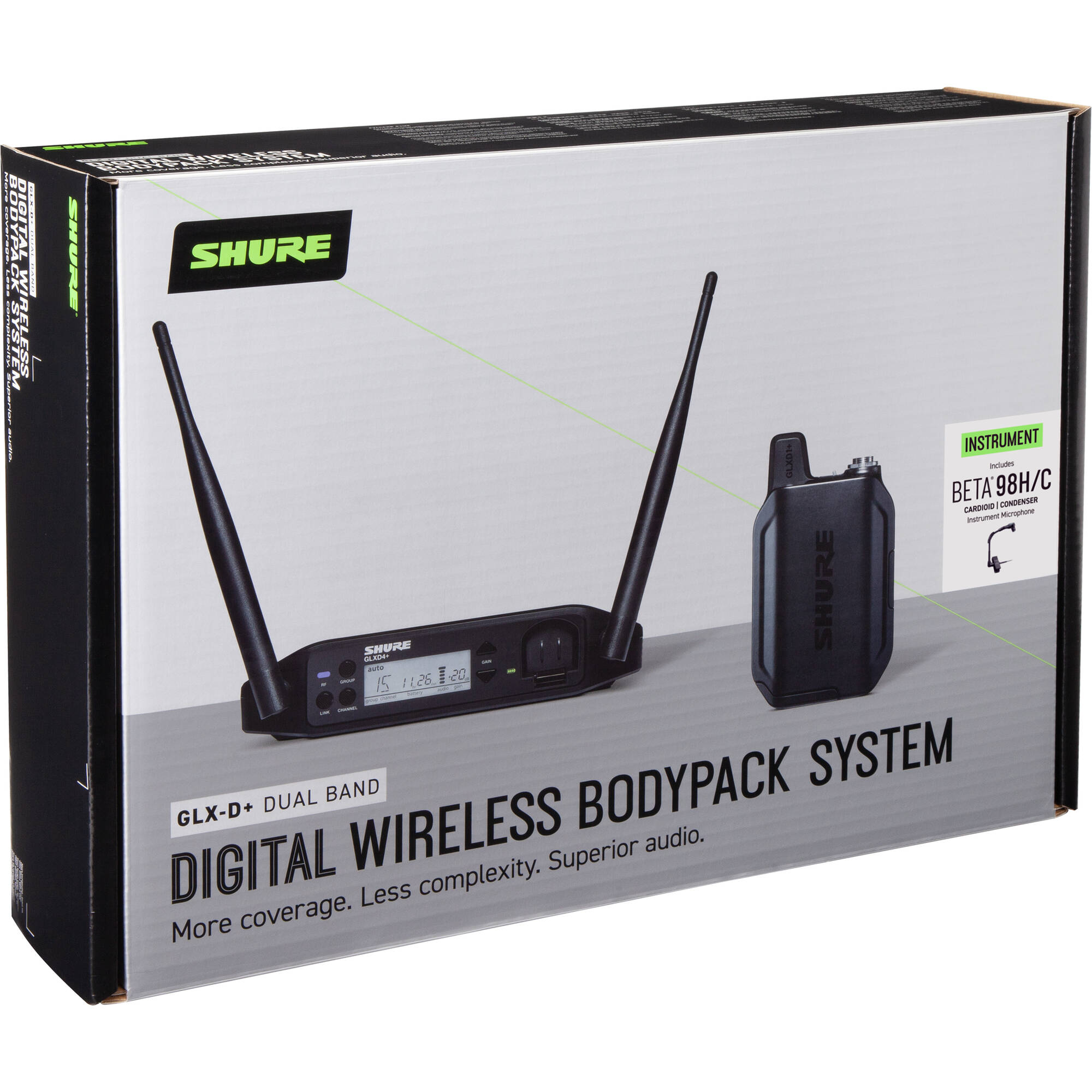 Shure GLXD14+ Dual-Band Wireless Instrument System (Z3: 2.4, 5.8 GHz)