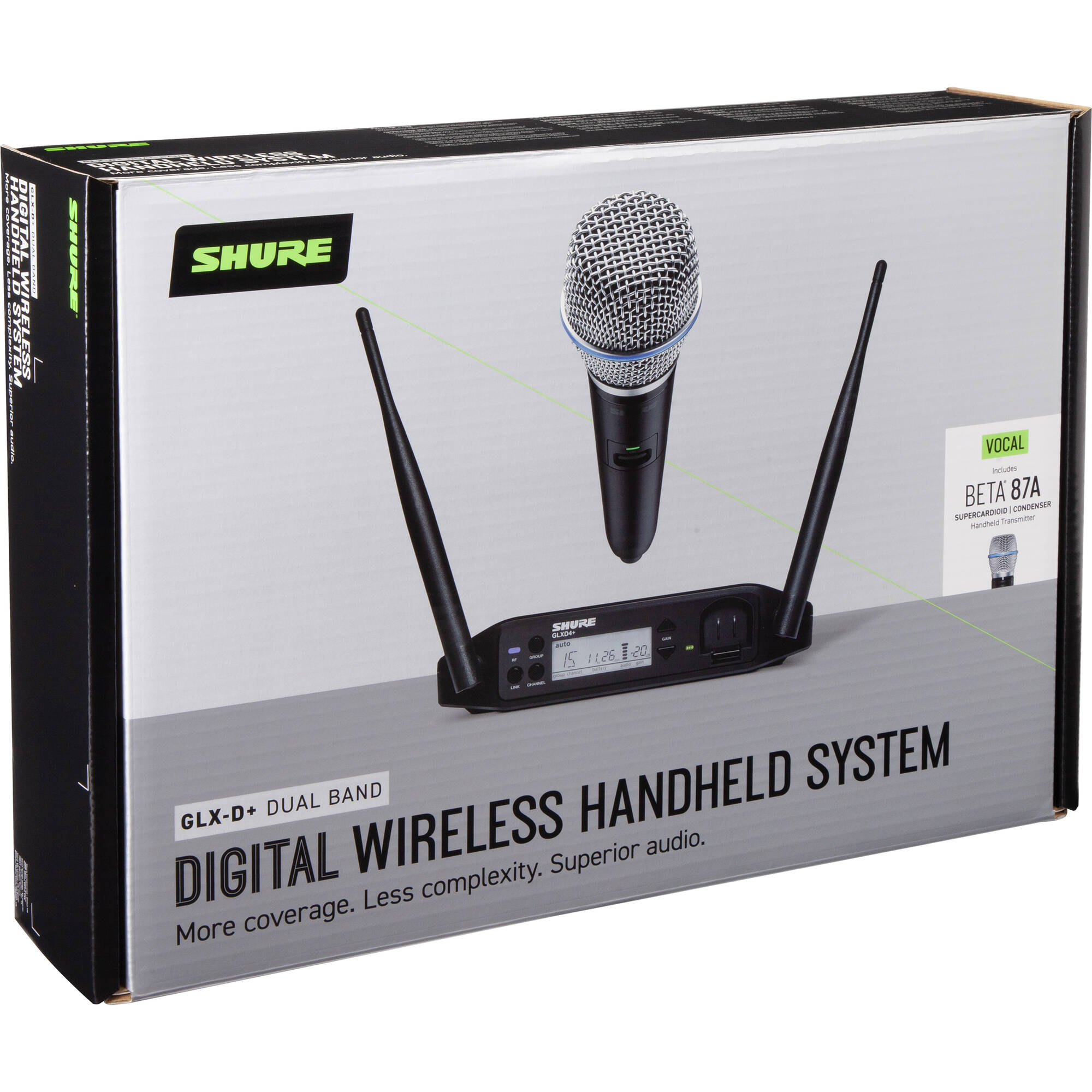 Shure GLXD24+ Dual-Band Wireless Vocal System with BETA 87A Microphone (Z3: 2.4, 5.8 GHz)