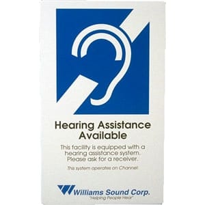 Williams AV IDP 008 ADA Wall Plaque for Hearing Assistance