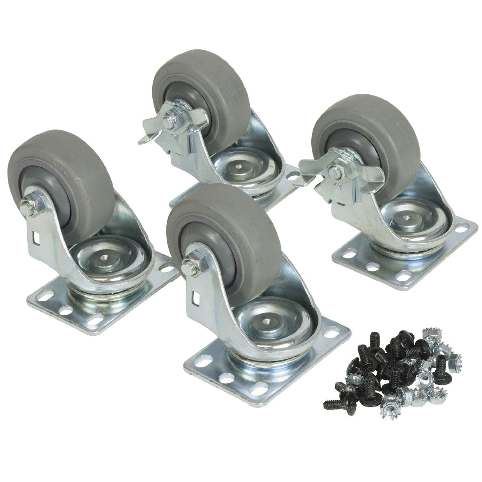 Lowell LXR-C3SFL Fine-Floor Swivel Casters for Slim Racks (Set of 4, 2 Locking)