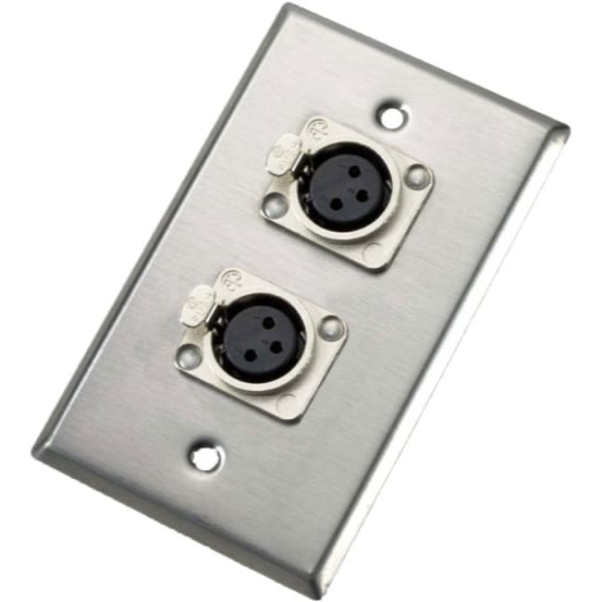 Neutrik 203F Single Gang Wall Plate with Dual Female 3-Pin XLR