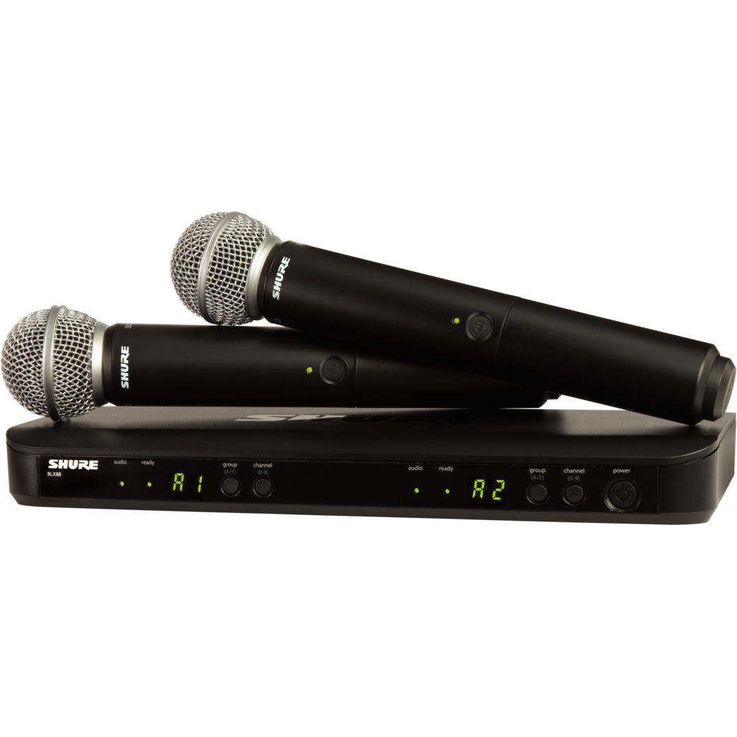 Shure BLX288/SM58 Dual-Channel Wireless Handheld Microphone System with SM58 Mics (H9: 512-542 MHz)