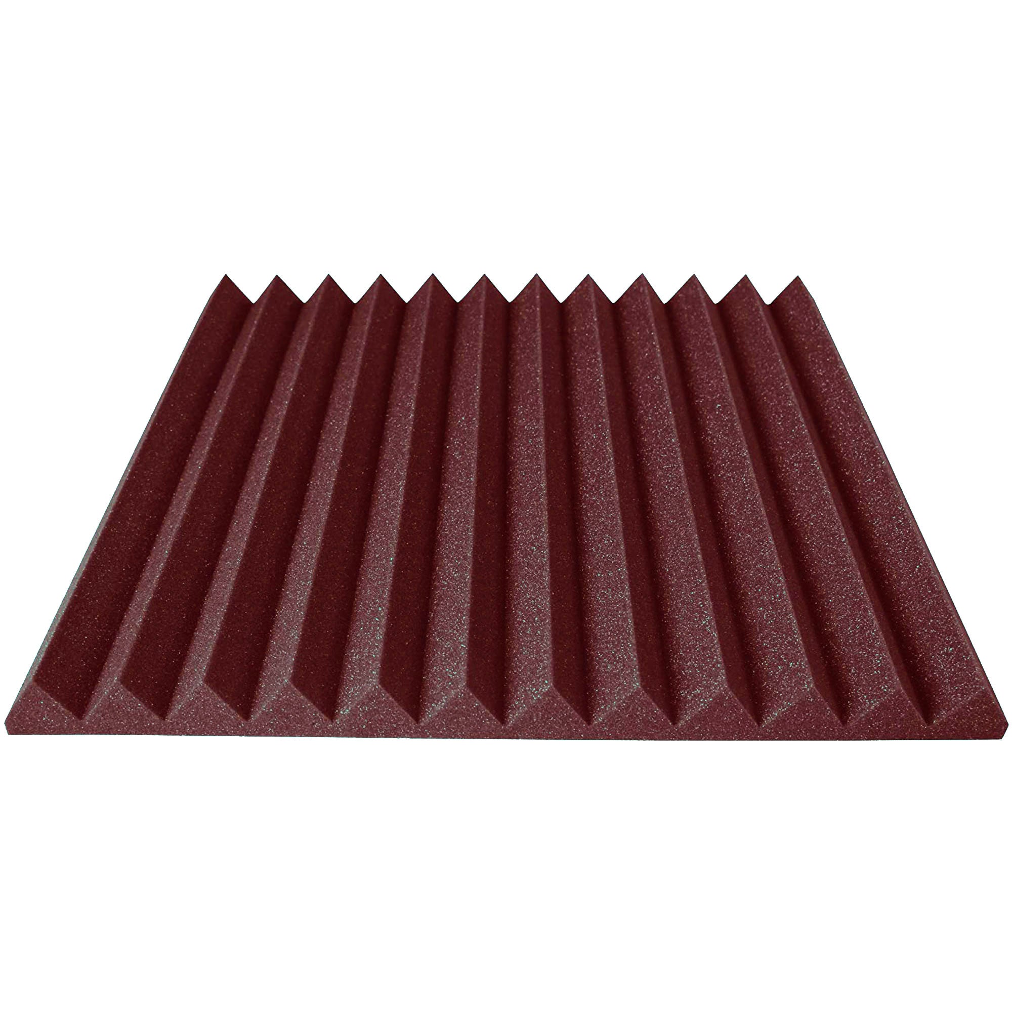 Performance Audio 24" x 24" x 2" Wedge Acoustic Foam Panel (Burgundy, 12 Pack)