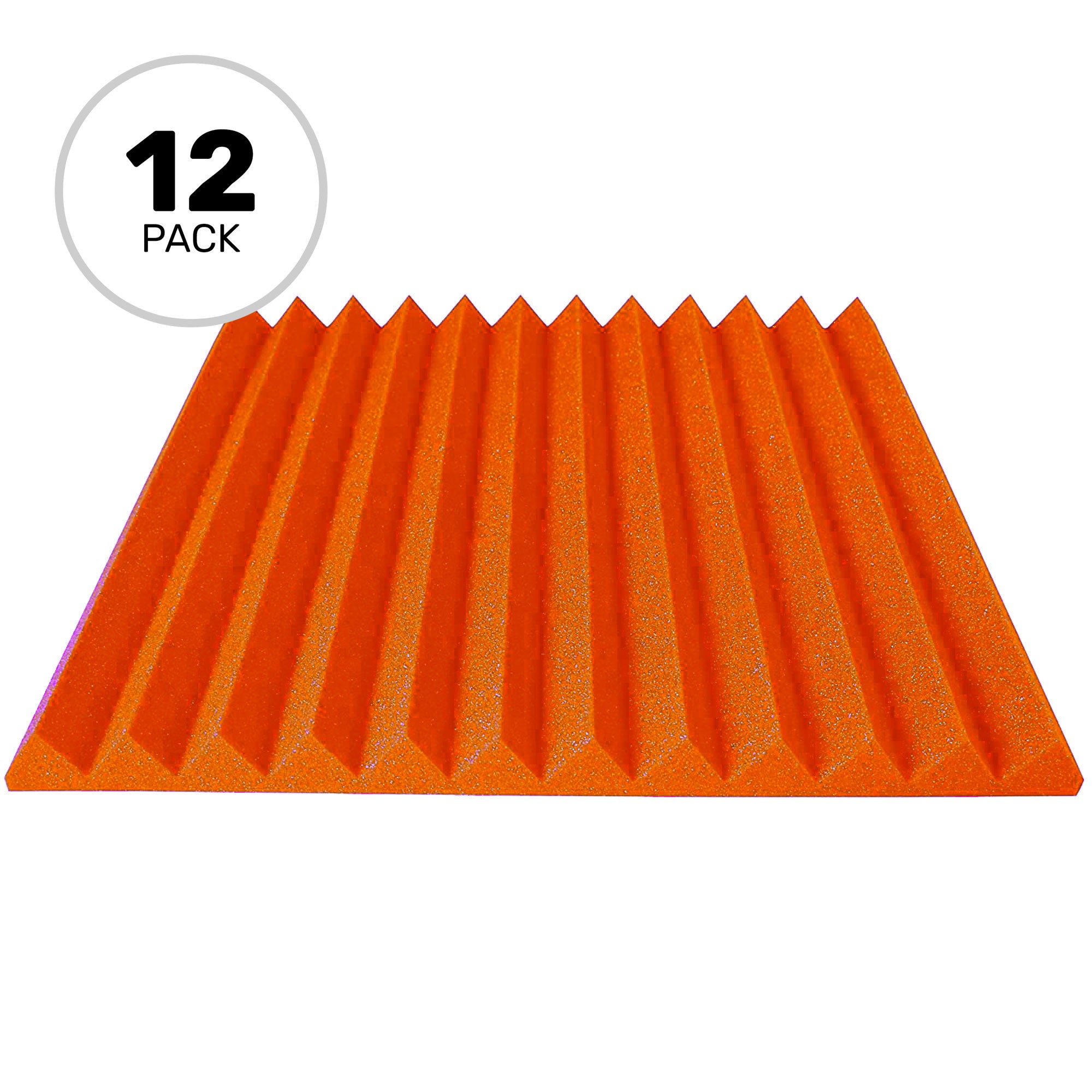 Performance Audio 24" x 24" x 2" Wedge Acoustic Foam Panel (Orange, 12 Pack)