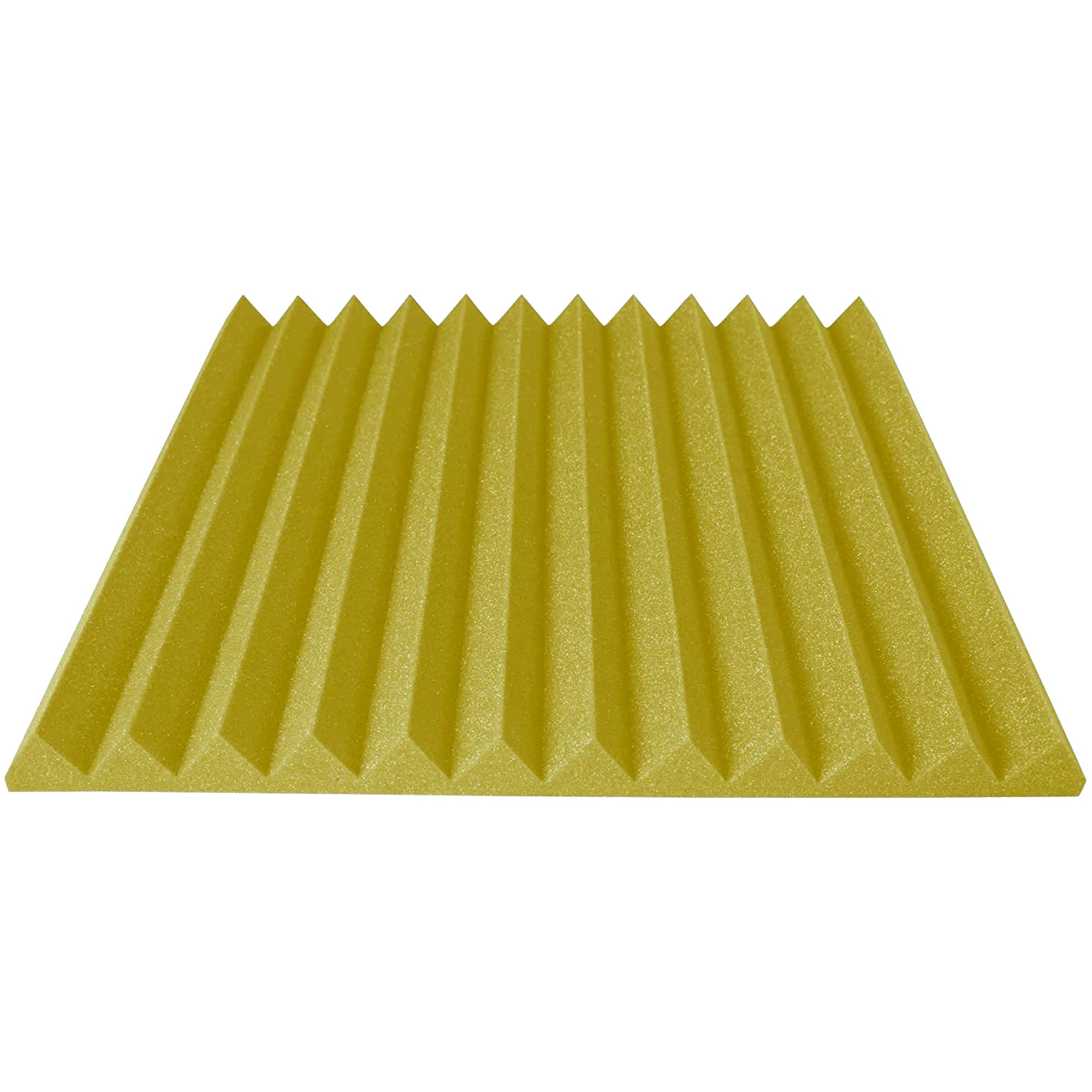 Performance Audio 24" x 24" x 2" Wedge Acoustic Foam Panel (Yellow, 12 Pack)