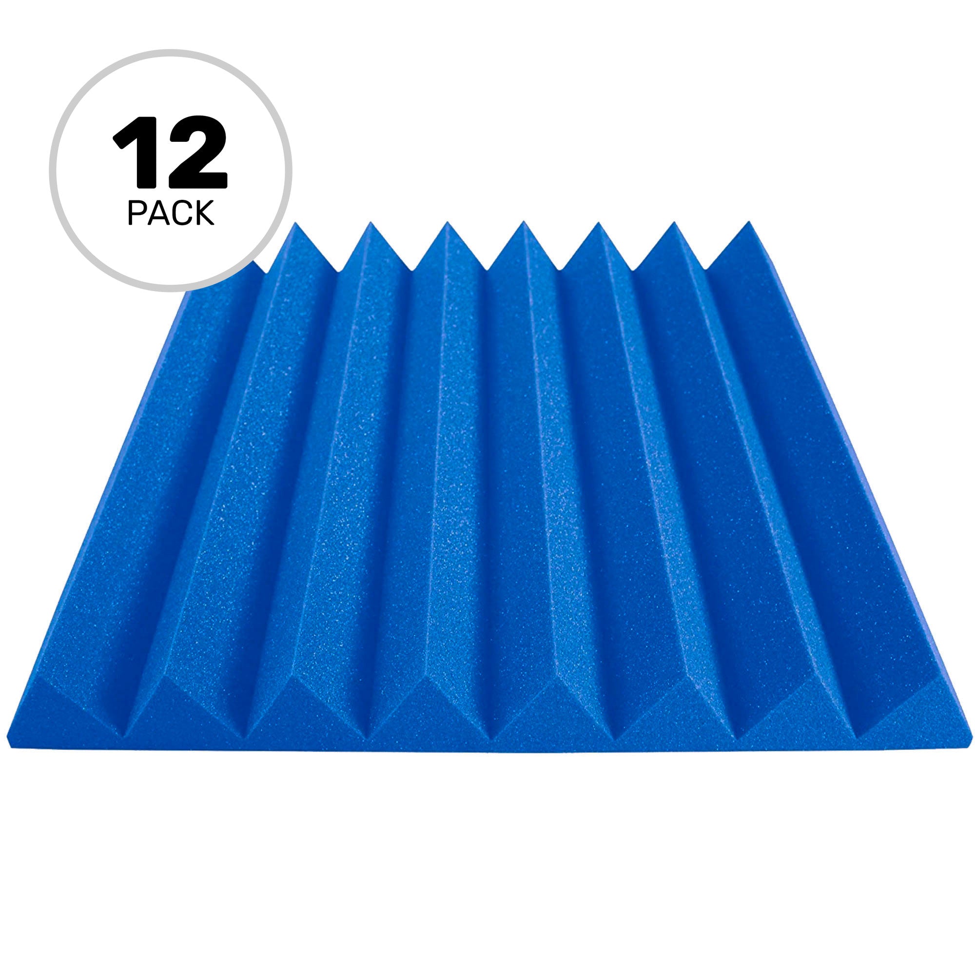 Performance Audio 24" x 24" x 3" Wedge Acoustic Foam Panel (Blue, 12 Pack)