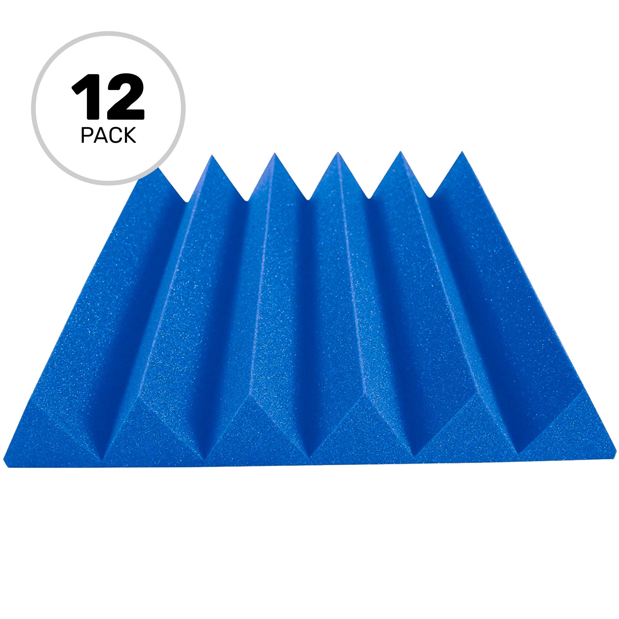 Performance Audio 24" x 24" x 4" Wedge Acoustic Foam Panel (Blue, 12 Pack)