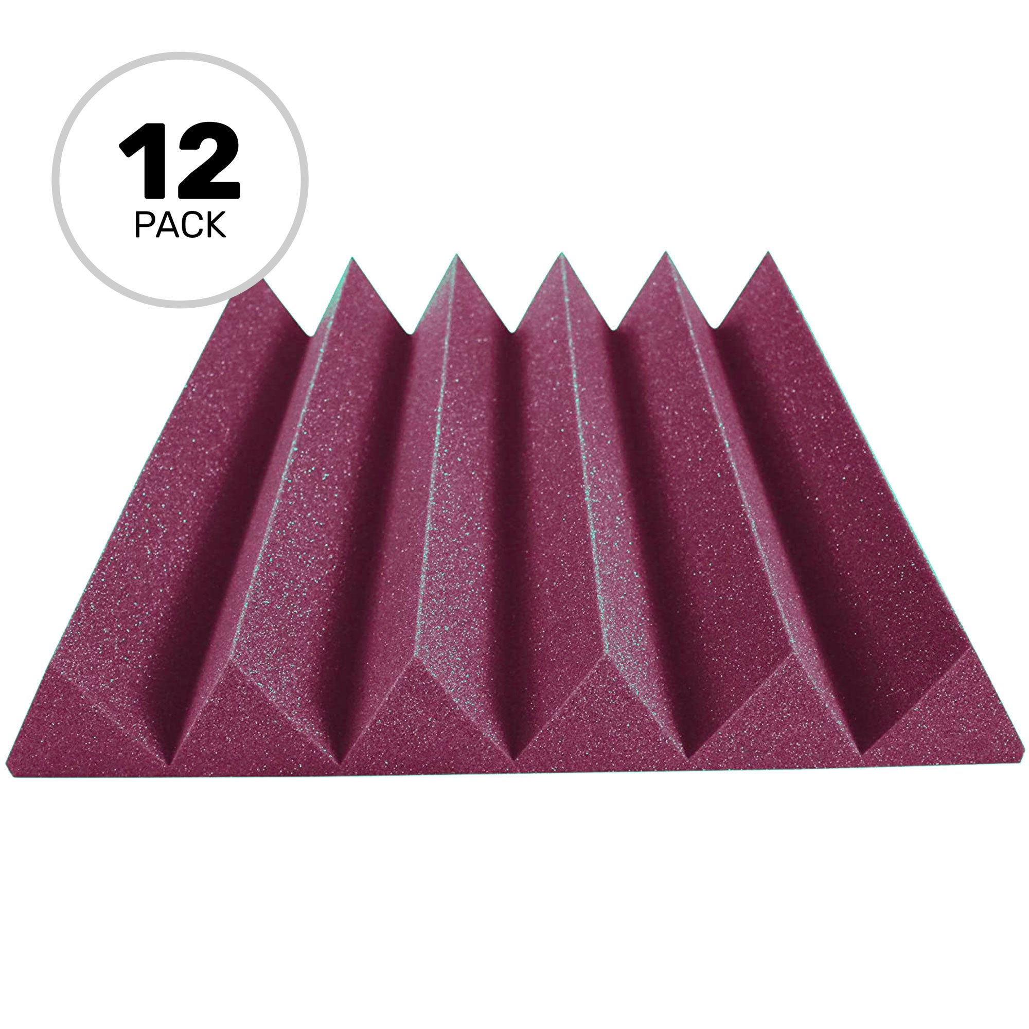 Performance Audio 24" x 24" x 4" Wedge Acoustic Foam Panel (Plum, 12 Pack)