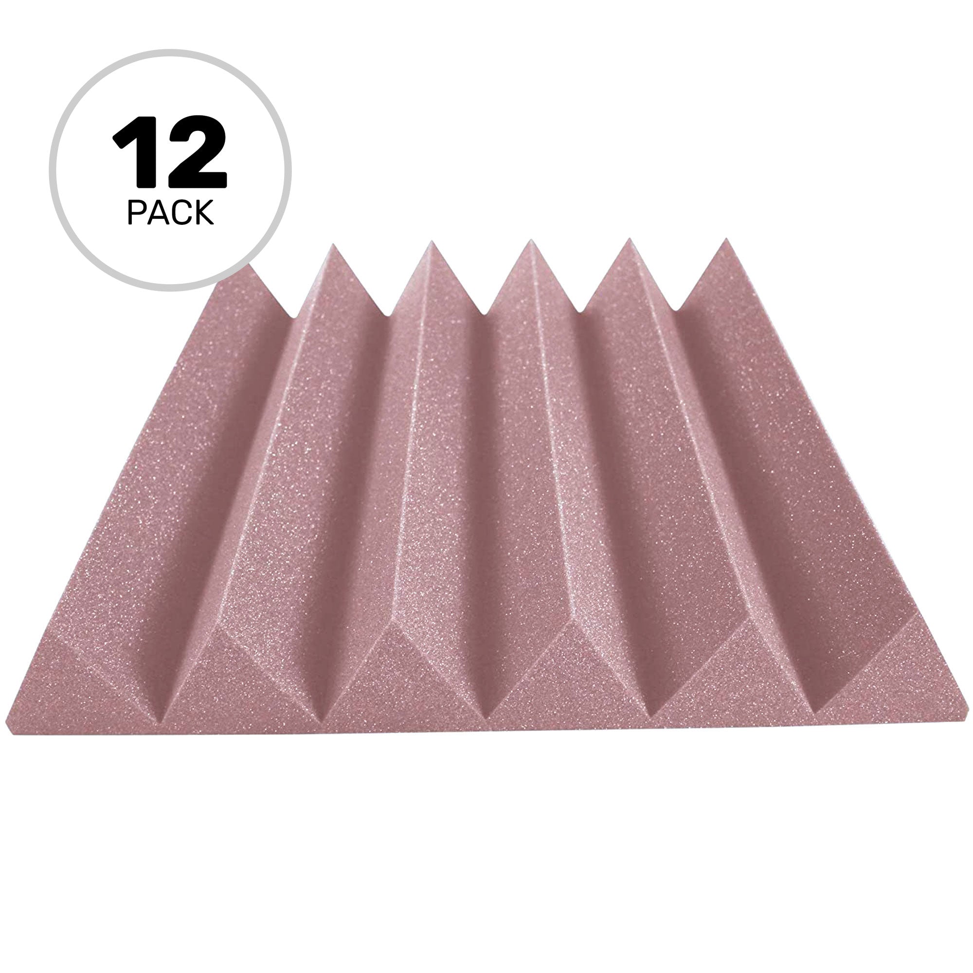 Performance Audio 24" x 24" x 4" Wedge Acoustic Foam Panel (Rosy Beige, 12 Pack)