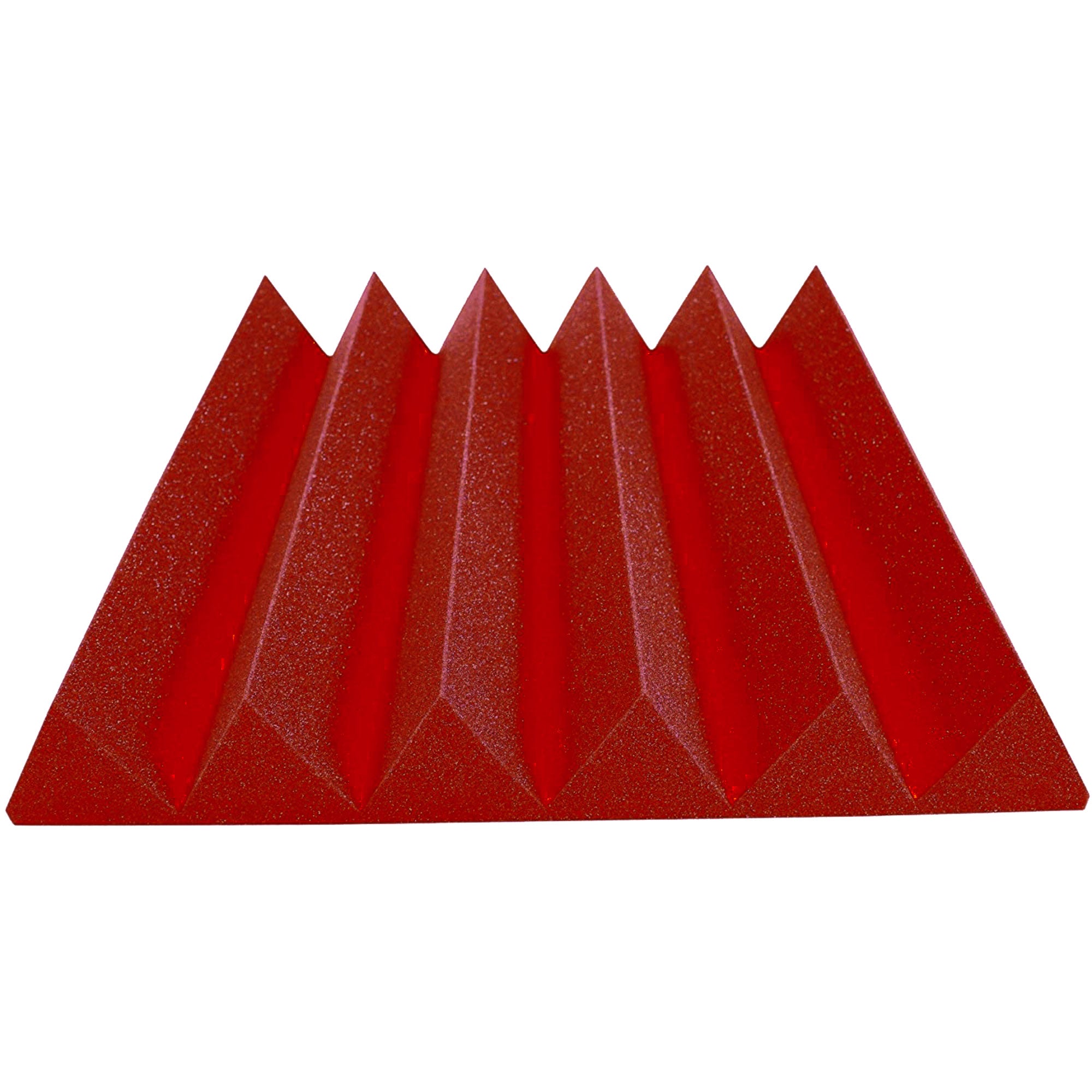 Performance Audio 24" x 24" x 4" Wedge Acoustic Foam Panel (Red, 12 Pack)