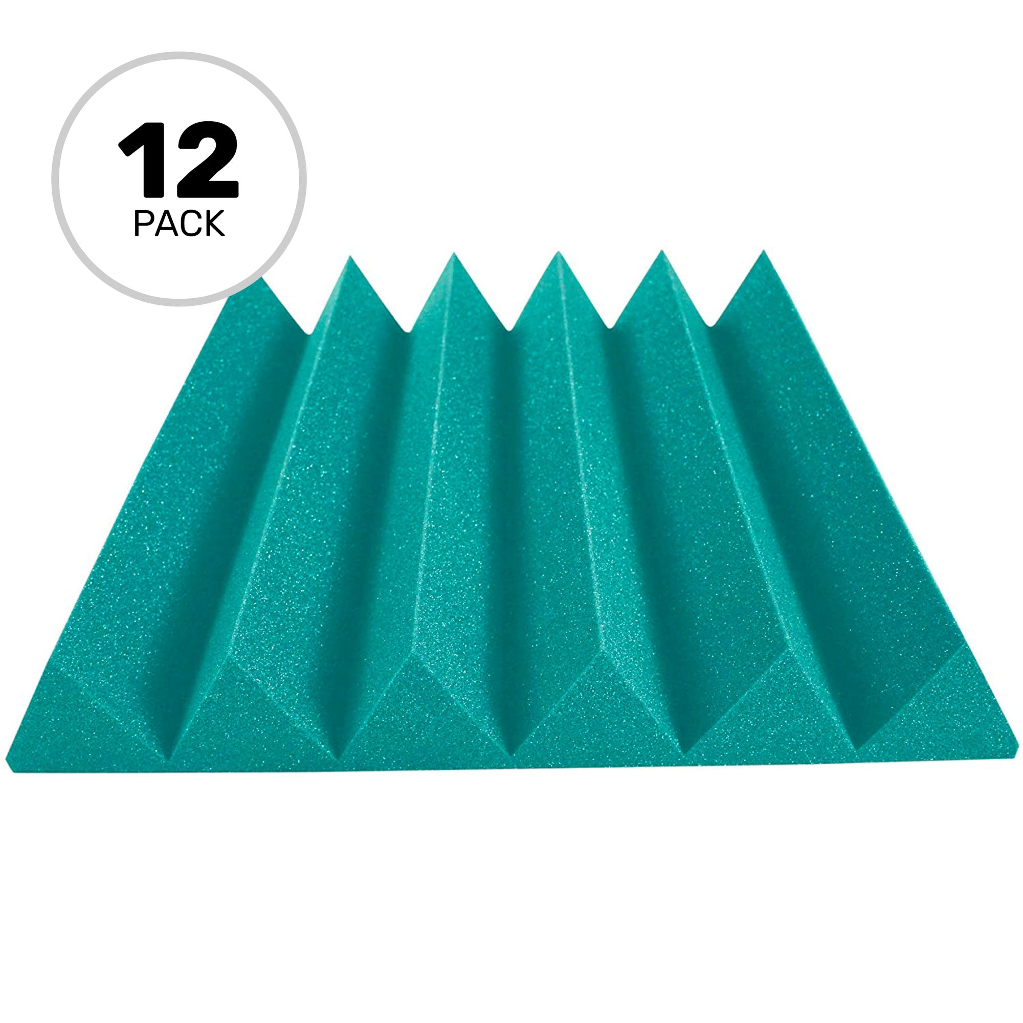 Performance Audio 24" x 24" x 4" Wedge Acoustic Foam Panel (Teal, 12 Pack)