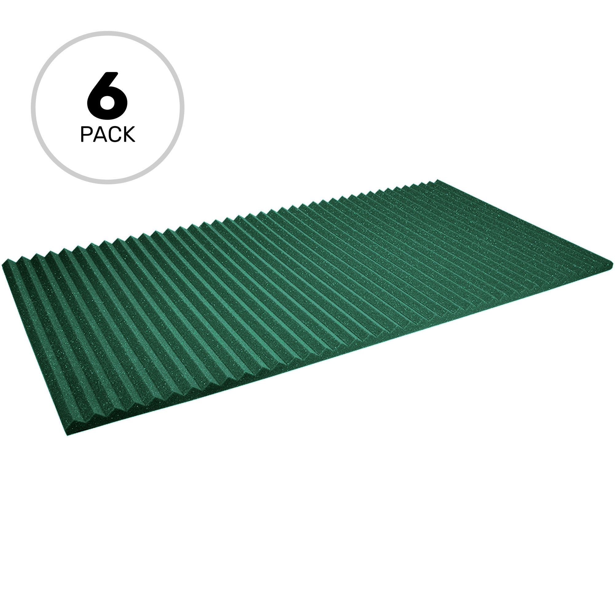 Performance Audio 24" x 48" x 1" Wedge Acoustic Foam Panel (Forest Green, 6 Pack)