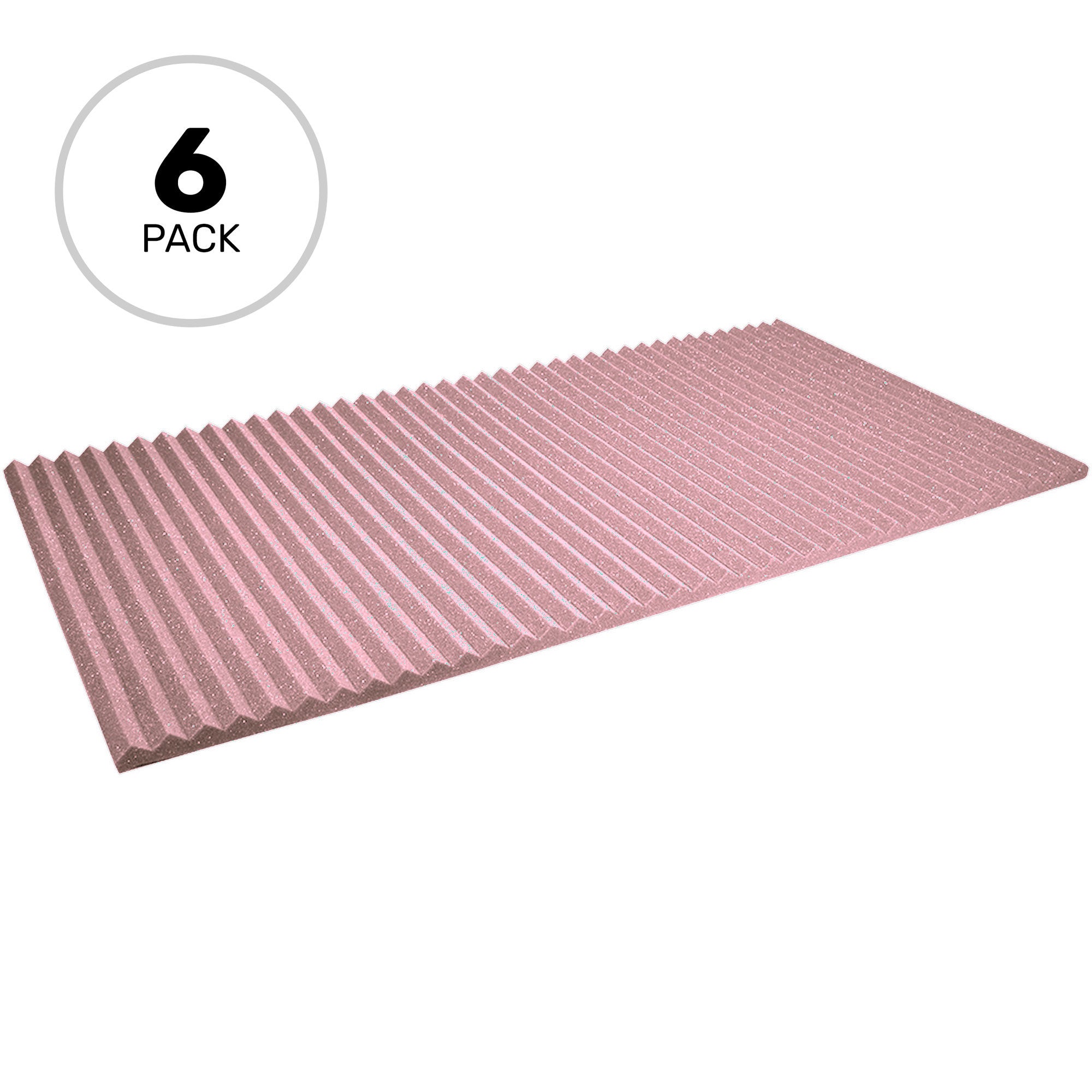 Performance Audio 24" x 48" x 1" Wedge Acoustic Foam Panel (Rosy Beige, 6 Pack)