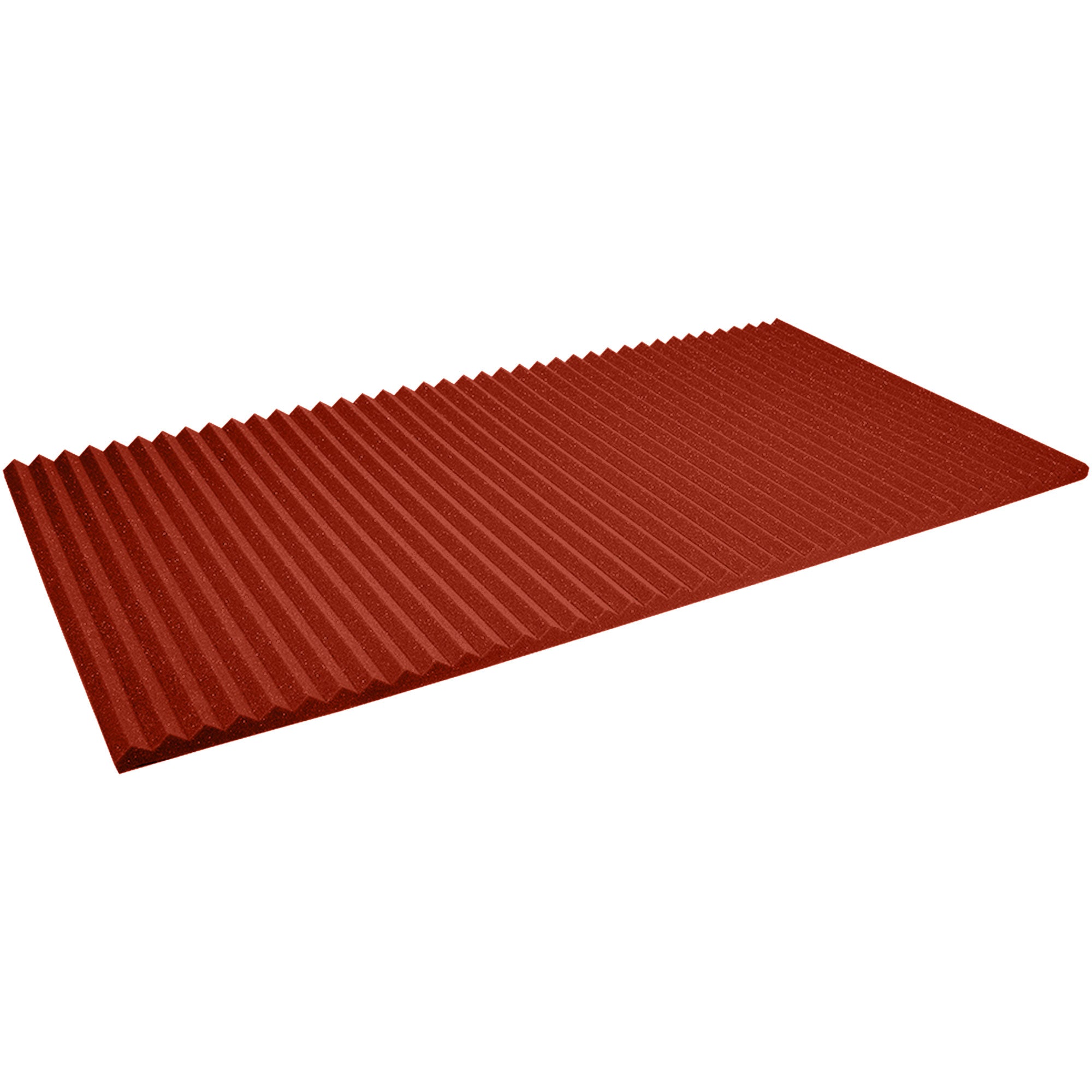 Performance Audio 24" x 48" x 1" Wedge Acoustic Foam Panel (Red, 6 Pack)