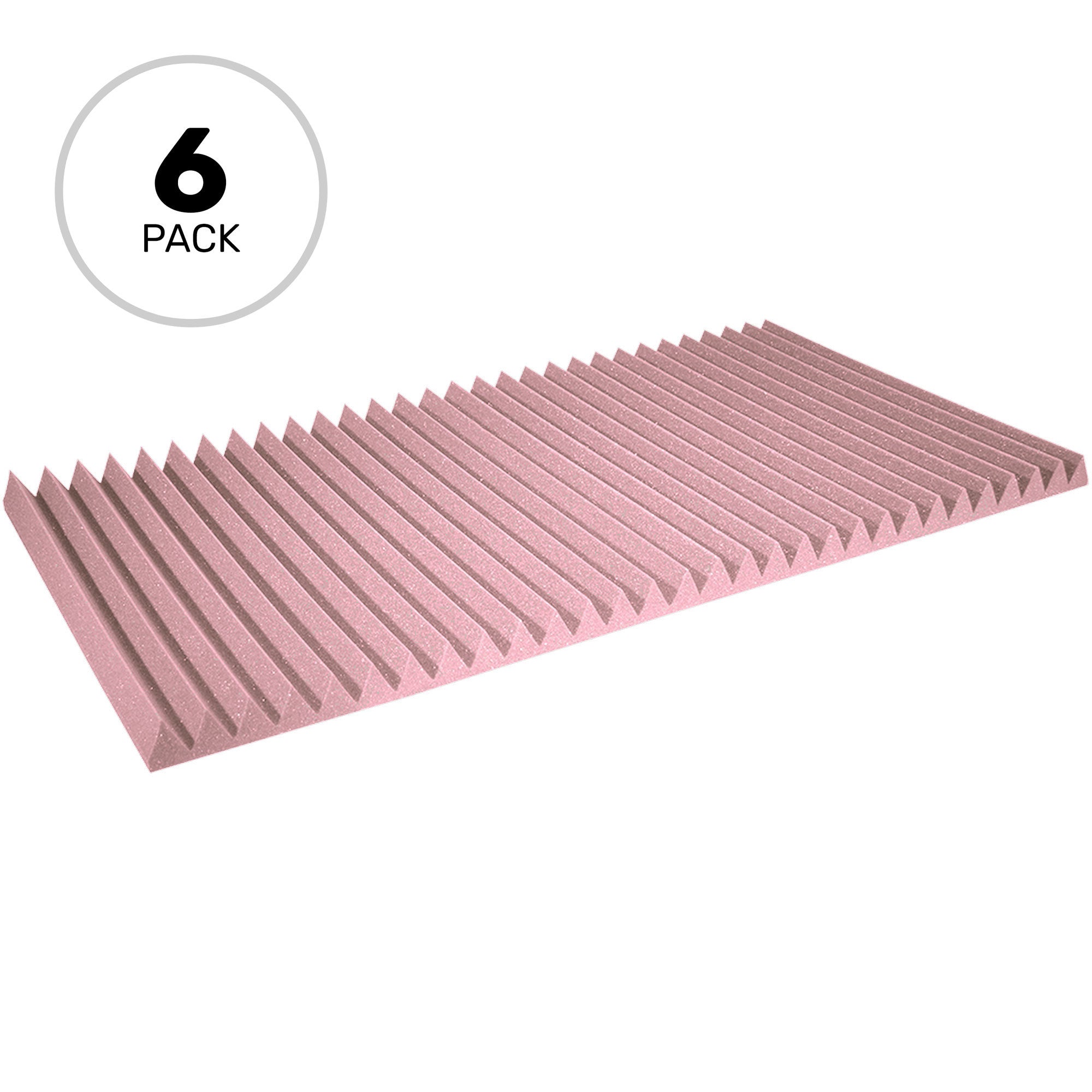 Performance Audio 24" x 48" x 2" Wedge Acoustic Foam Panel (Rosy Beige, 6 Pack)