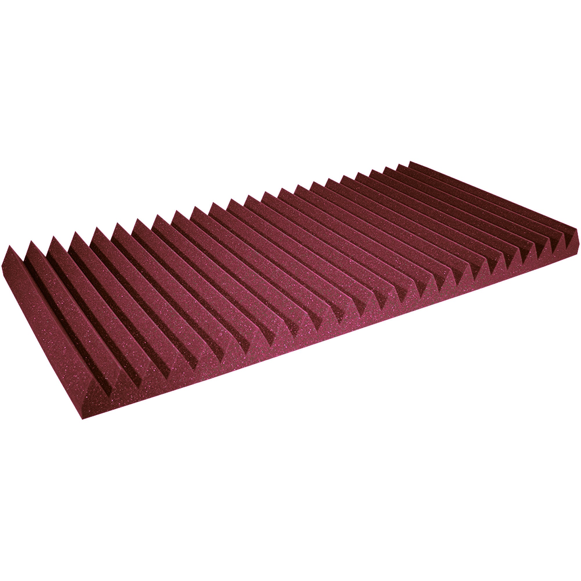 Performance Audio 24" x 48" x 3" Wedge Acoustic Foam Panel (Burgundy, 6 Pack)