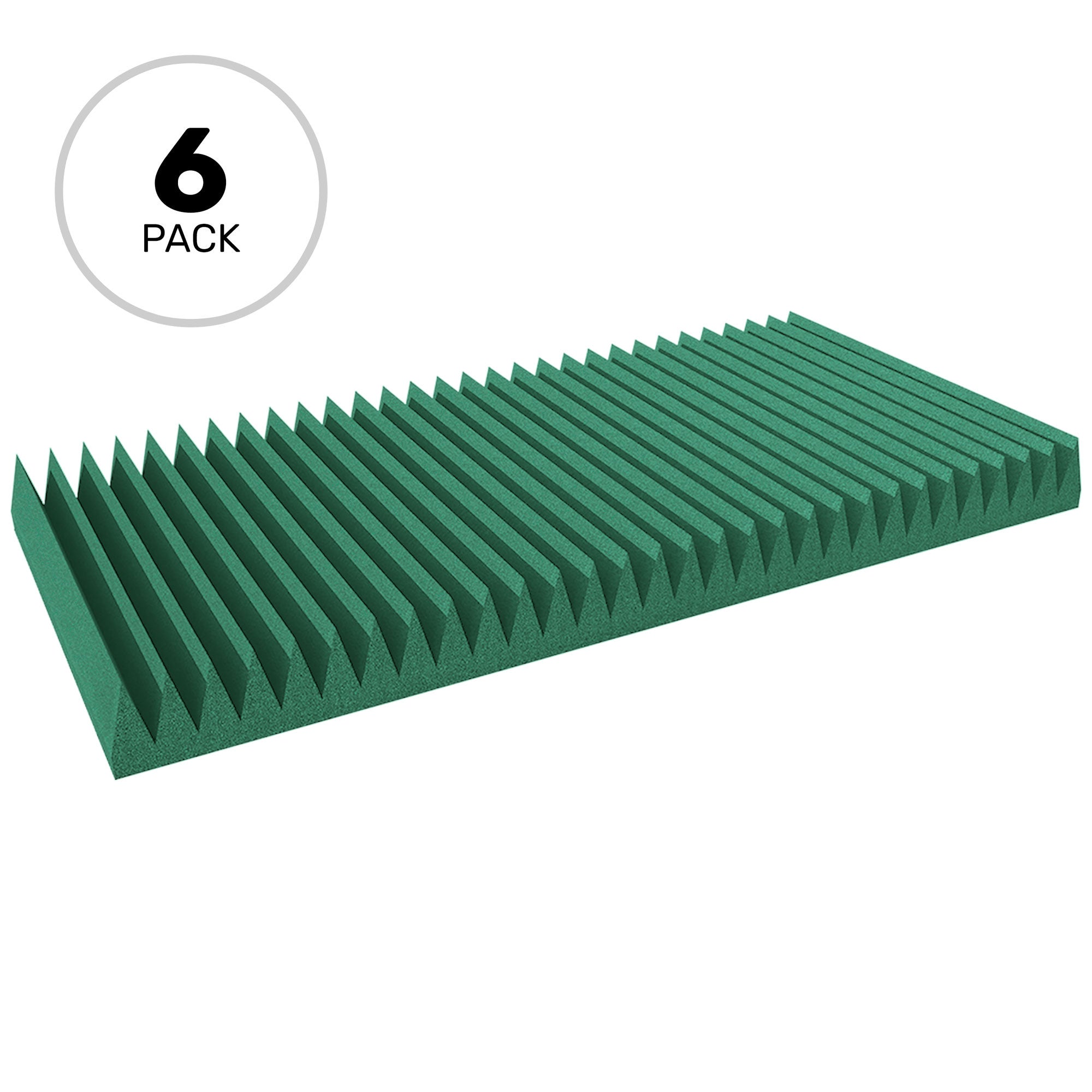 Performance Audio 24" x 48" x 4" Wedge Acoustic Foam Panel (Forest Green, 6 Pack)