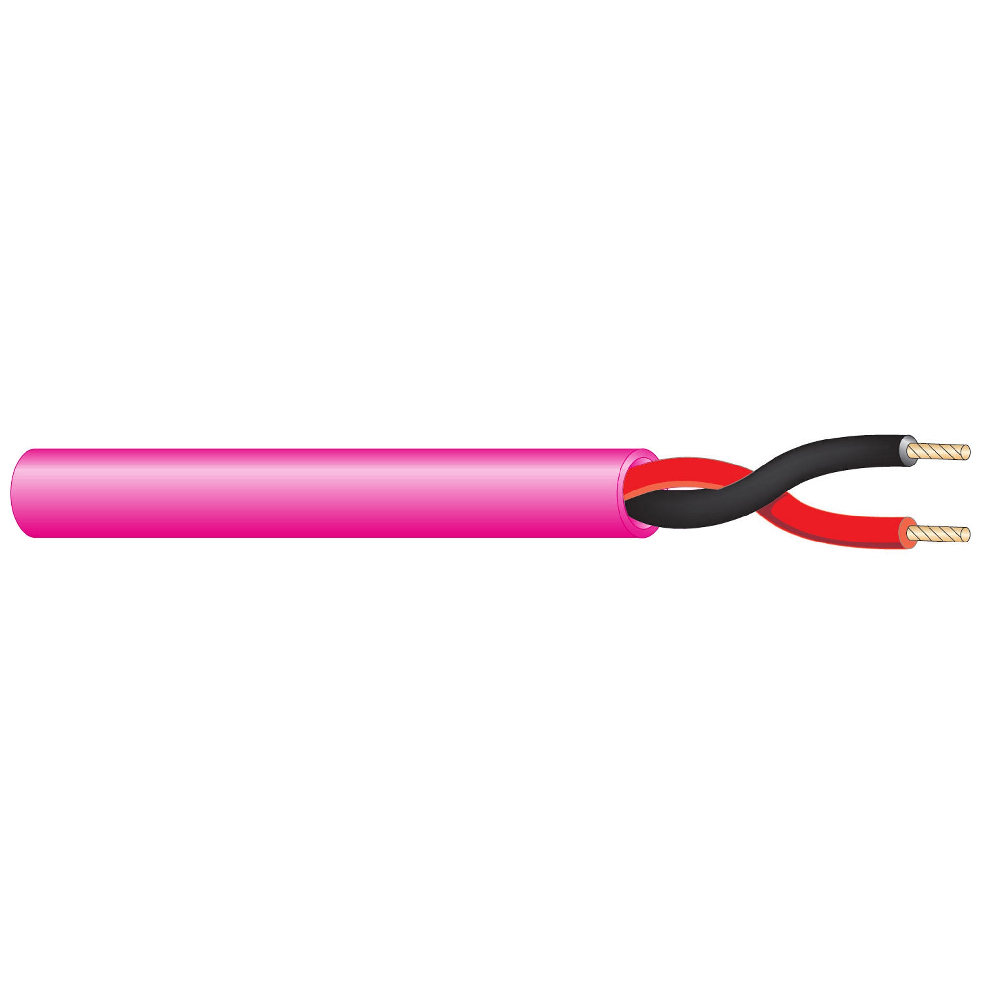 West Penn 25224B Plenum Rated 18 AWG 2 Conductor Unshielded CMR Speaker Wire (Pink, 1000' Roll)