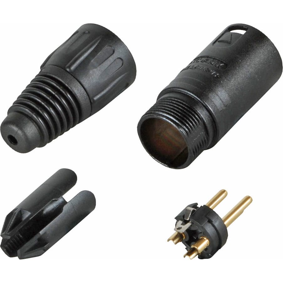 CLEARANCE Neutrik NC3MX-B Male 3-Pin XLR Cable Connector (Black/Gold, While Supplies Last)