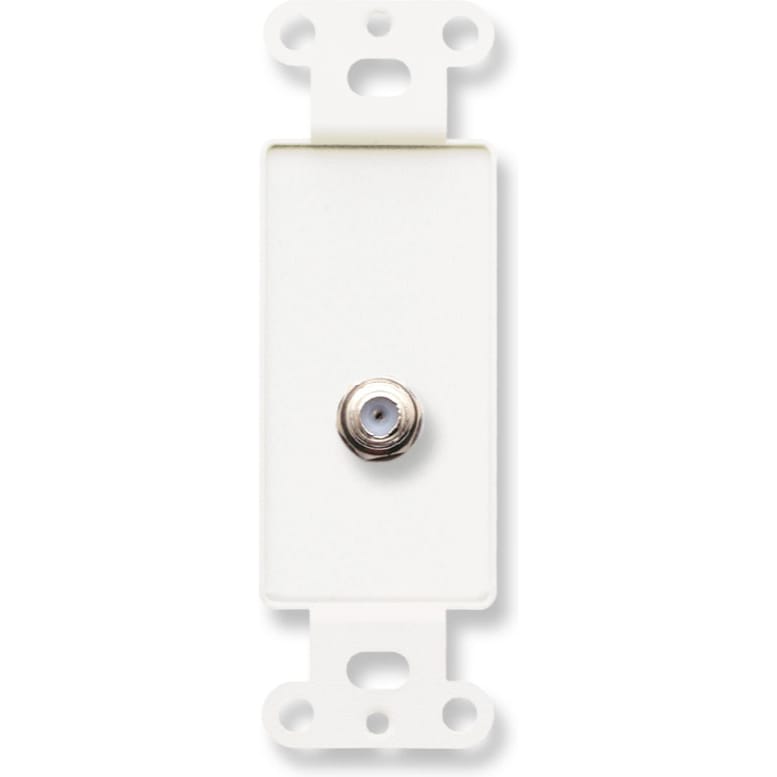 RDL D-F Female Double-Type F Jack on Decora Plate (White)