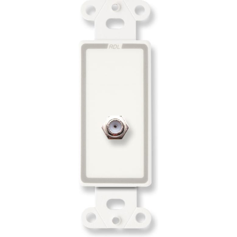 RDL D-F Female Double-Type F Jack on Decora Plate (White)