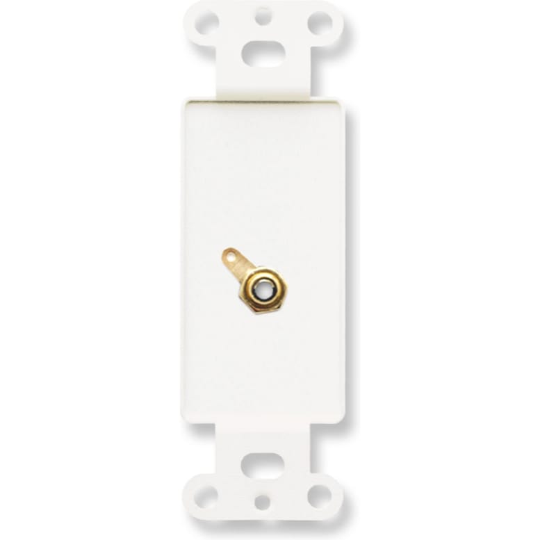 RDL D-PHN1 Single RCA Jack on Decora Wall Plate on Decora Plate (White)