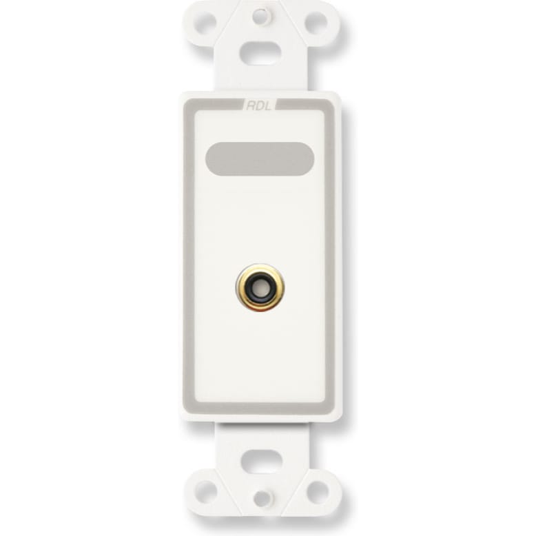 RDL D-PHN1 Single RCA Jack on Decora Wall Plate on Decora Plate (White)