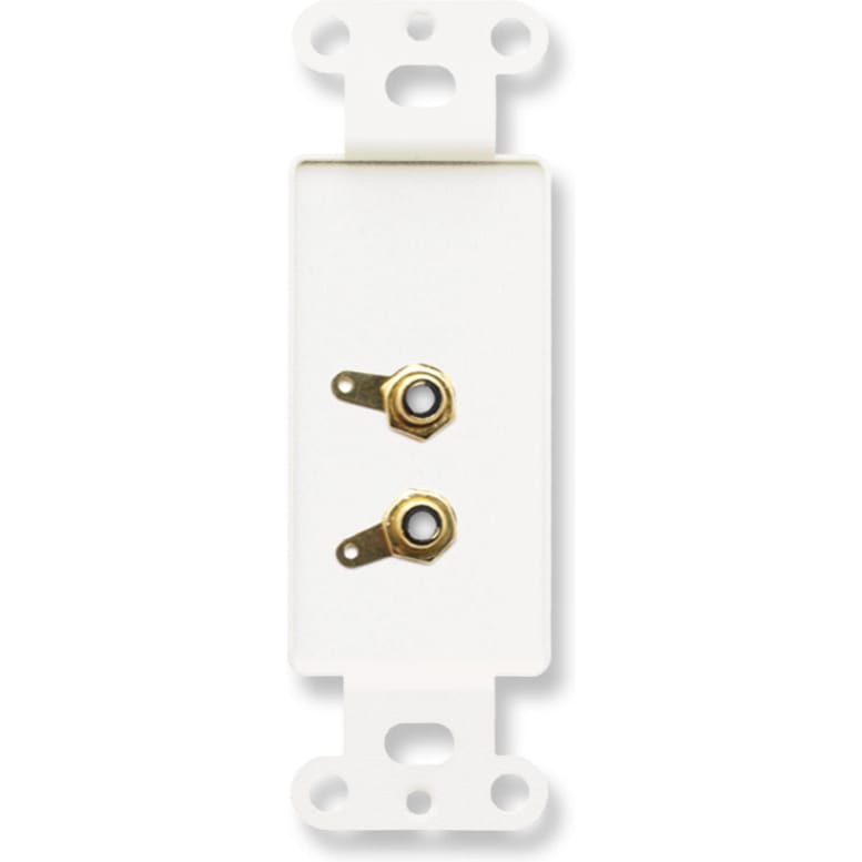 RDL D-PHN2 Dual RCA Jacks Solder Type on Decora Plate (White)