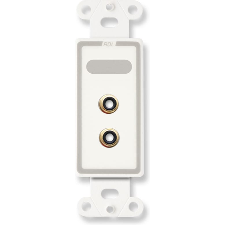 RDL D-PHN2 Dual RCA Jacks Solder Type on Decora Plate (White)