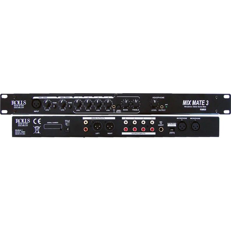 Rolls RM69 MixMate 3 Six Channel Stereo Mic/Line Mixer