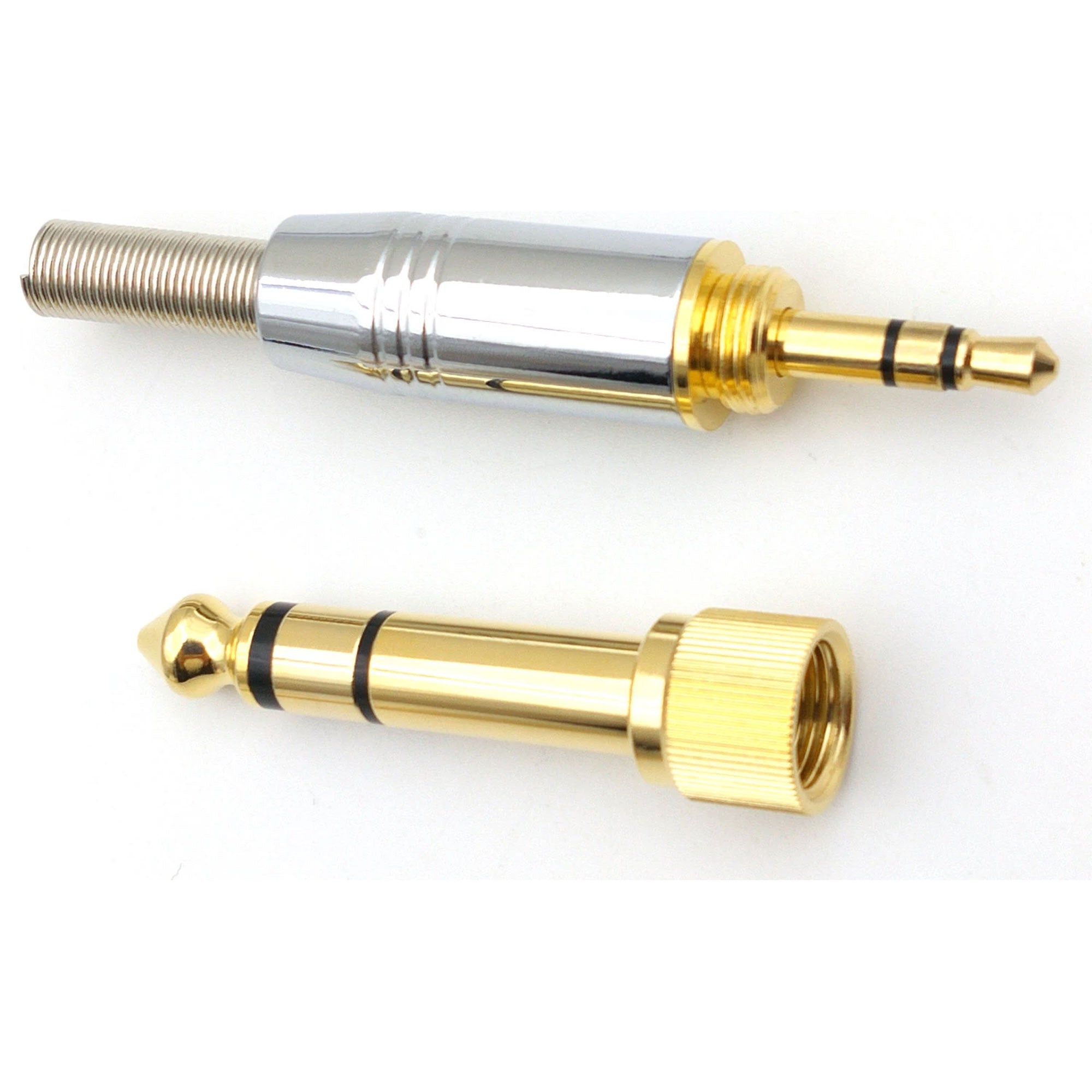 Performance Audio Gold Plated 3.5mm TRS Stereo Headphone Connector with 1/4" Adapter Kit (100 Pack)