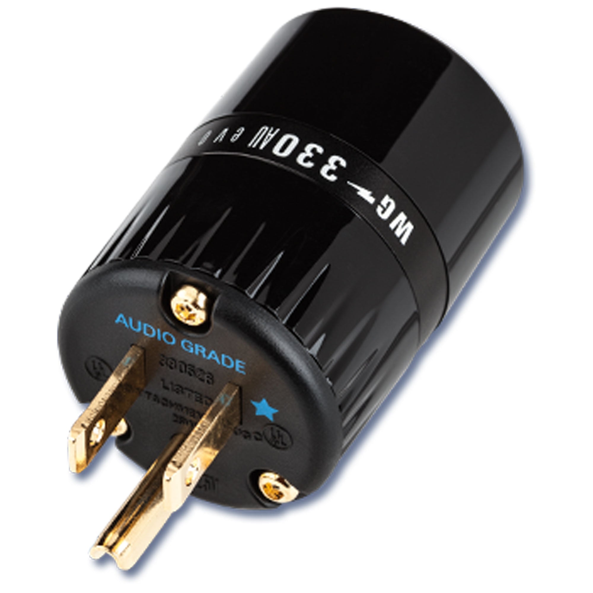 Wattgate 330 AU evo Gold Plated Audio Grade Edison AC Power Connector (Glossy Black)