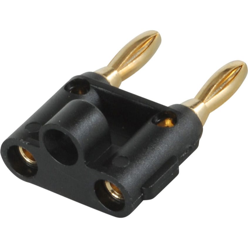 Whirlwind BBN-BG Dual Banana Plug, Black/Gold Connector