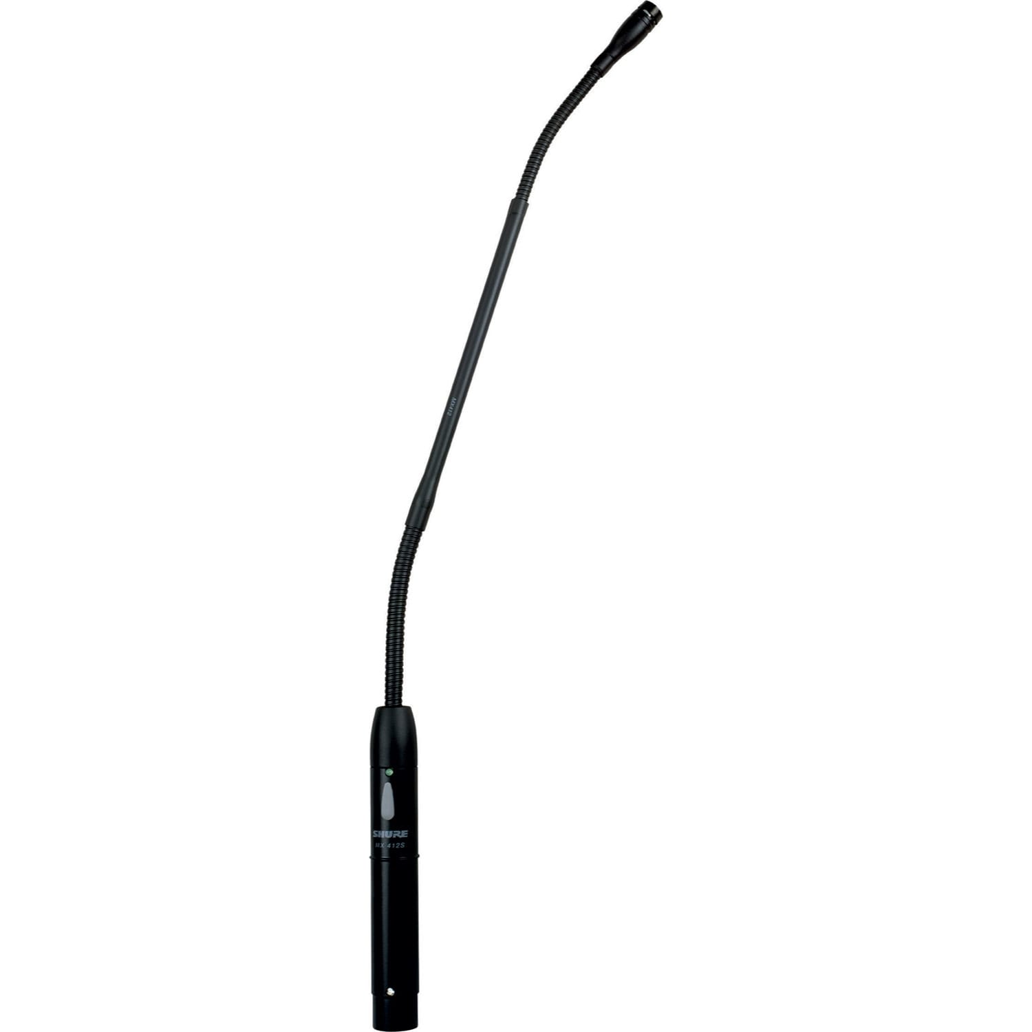 Shure MX412 12" Gooseneck Microphone with Built-In Preamp, Status LED & Mute Button (Supercardioid)