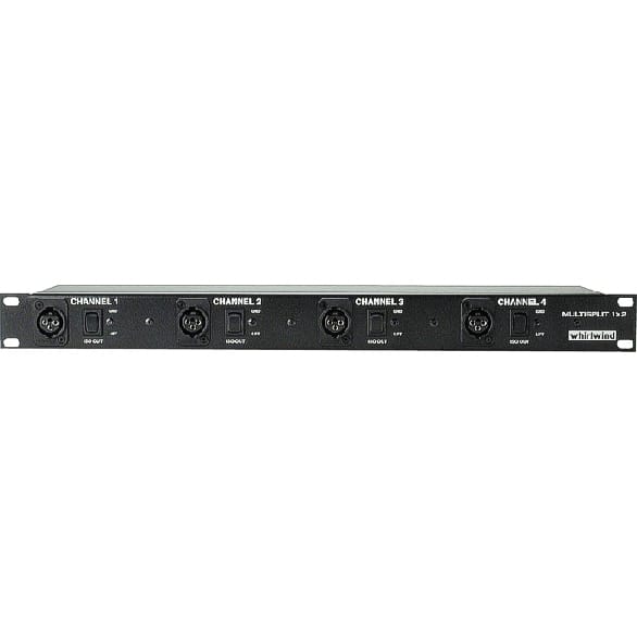 Whirlwind MultiSplitter 1X2 Mic Splitter, 1 Direct Out and 1 Isolated Out Per Channel