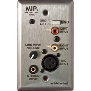 Whirlwind MIP3S 1 Gang Media Input Plate with XLR, 3.5mm TRS, Dual RCA, Level Control (Stainless)