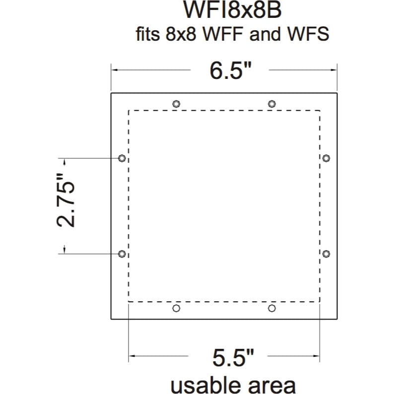 Whirlwind WFI8x8B Wall Frame Insert Panel for WFF8x8 and WFS8x8