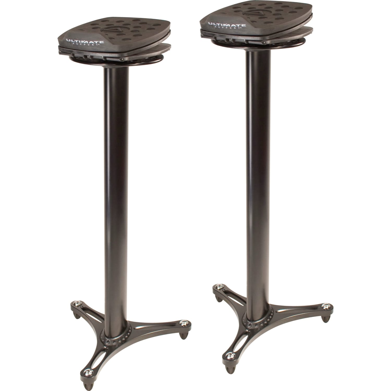 Ultimate Support MS-100 Second-Generation Column Studio Monitor Stands (Black, Pair)