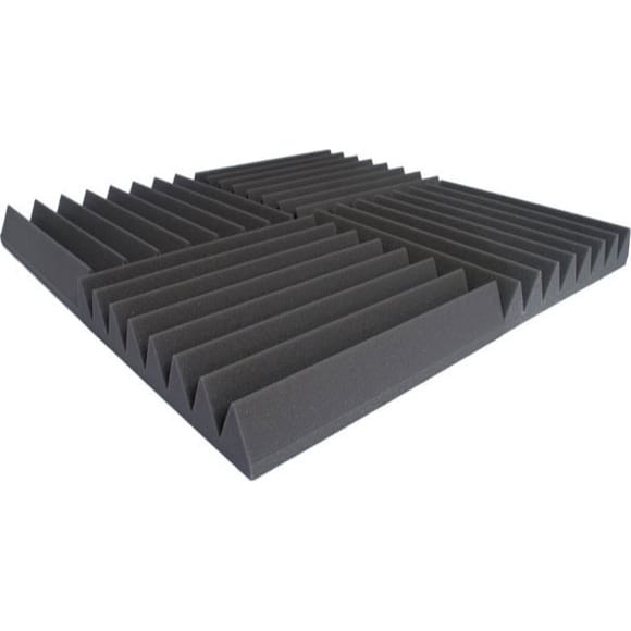 Performance Audio 12" x 12" x 2" Wedge Acoustic Foam Tile (Charcoal, 12 Pack)