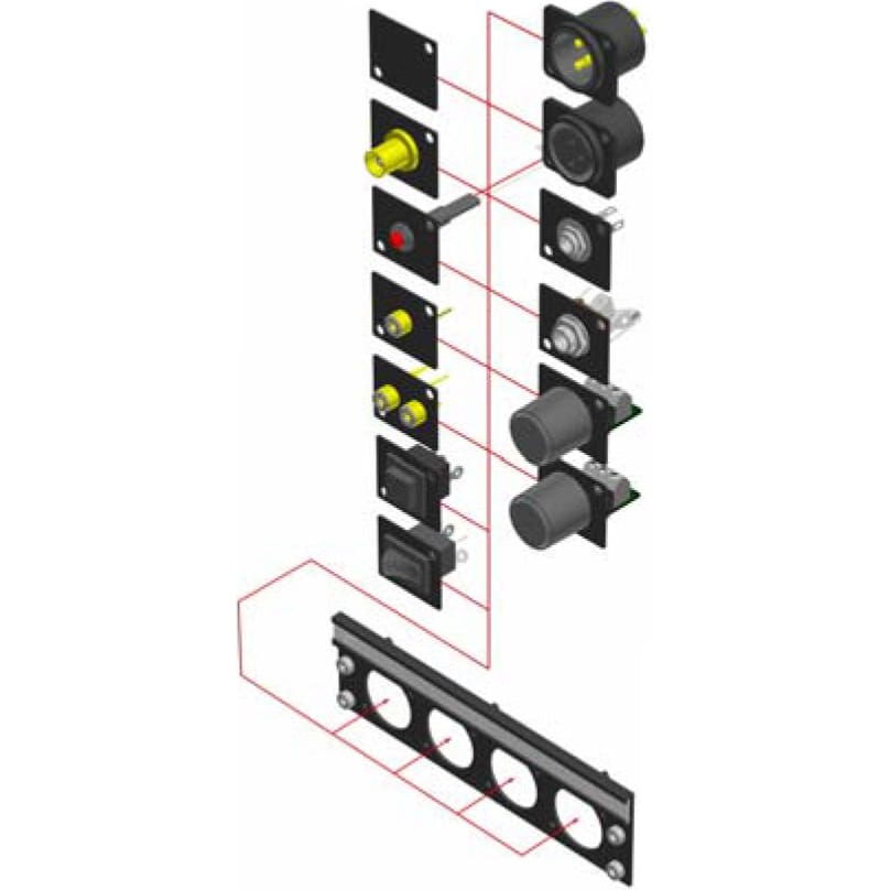 RDL AMS-LEDR Red LED Indicator for AMS-UFI Universal Frame