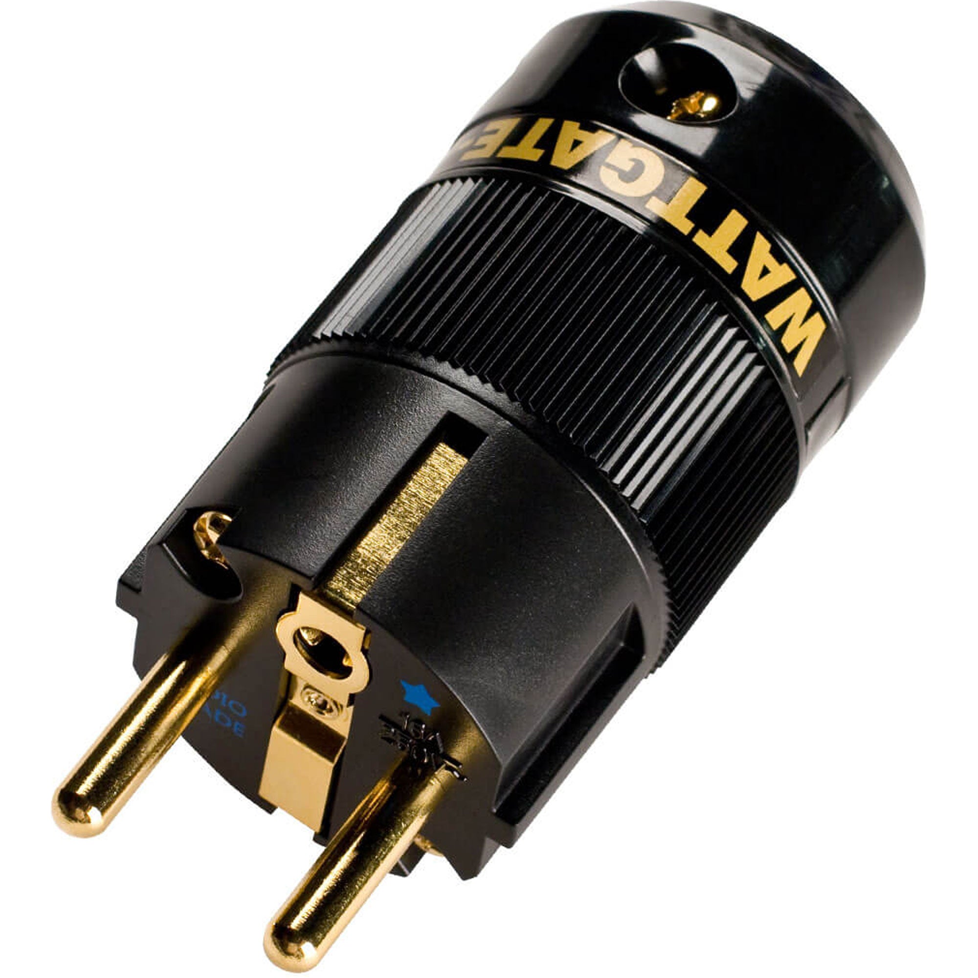 Wattgate 390i AU Gold Plated Audio Grade European Schuko AC Power Connector (Black)